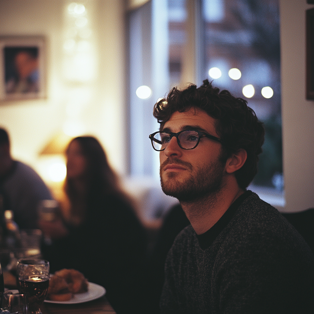 An anxious man at a party | Source: Midjourney