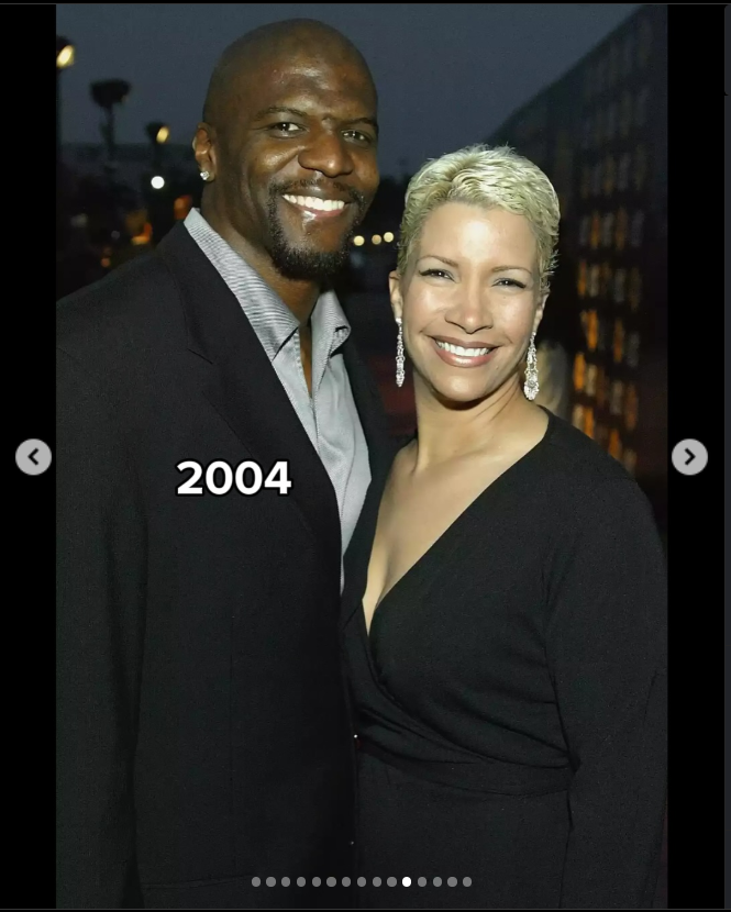 Terry Crews and Rebecca Kng-Crews smiling in formal wear in a 2004 photo, from a post dated July 29, 2025. | Source: Instagram/terrycrews