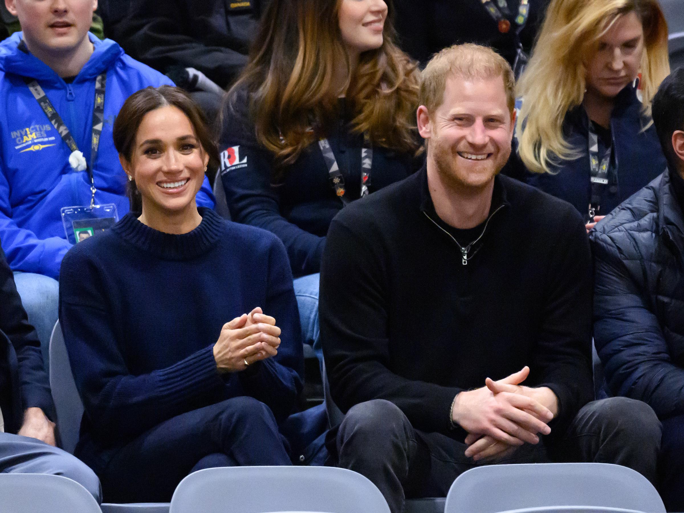 Meghan, Duchess of Sussex and Prince Harry, Duke of Sussex attend the wheelchair basketball during day one of the 2025 Invictus Games at the Vancouver Convention Centre on 9 February 2025 in Vancouver, British Columbia. | Source: Getty Images