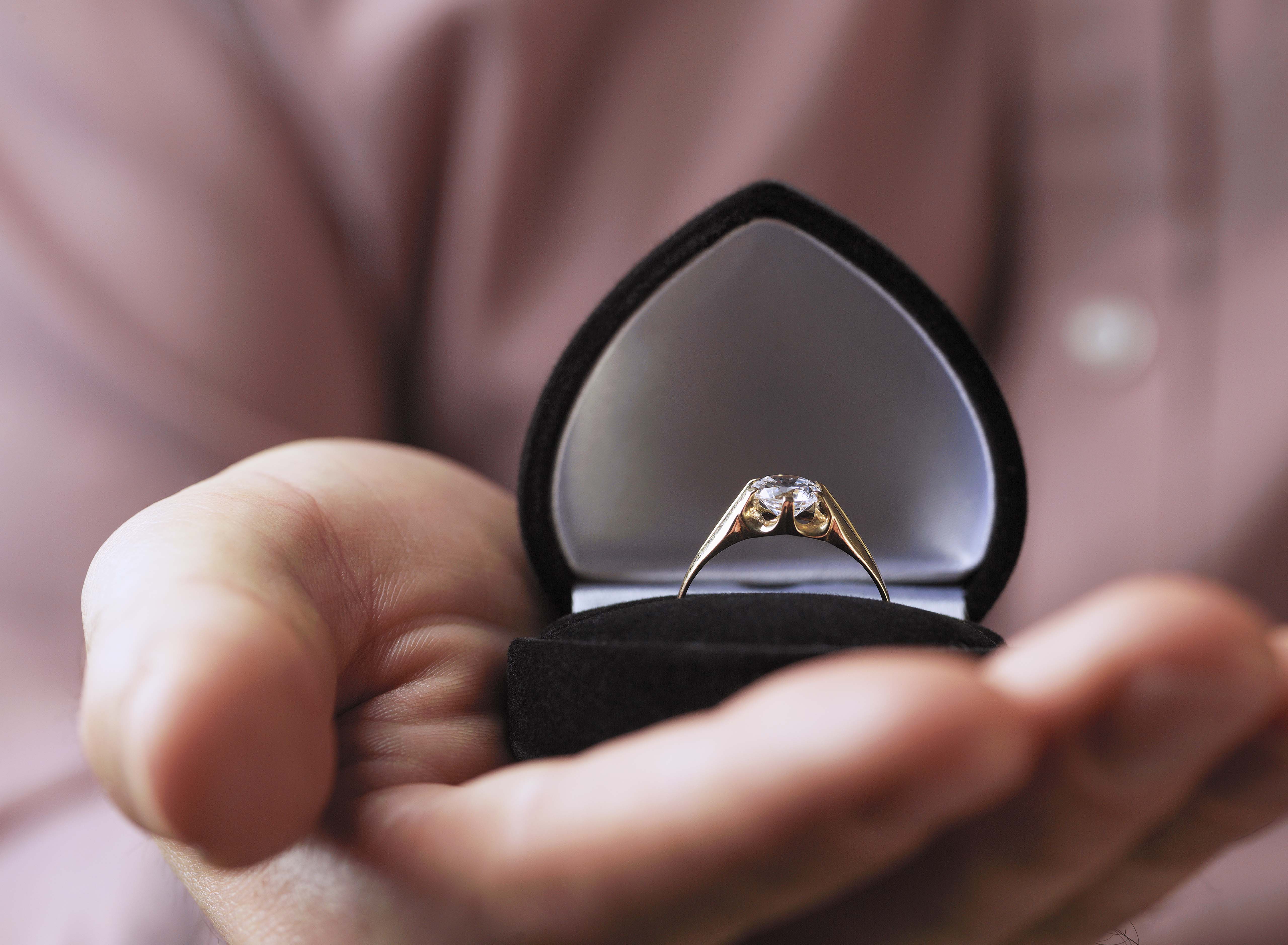 Engagement ring in a heart-shaped box | Source: Getty Images