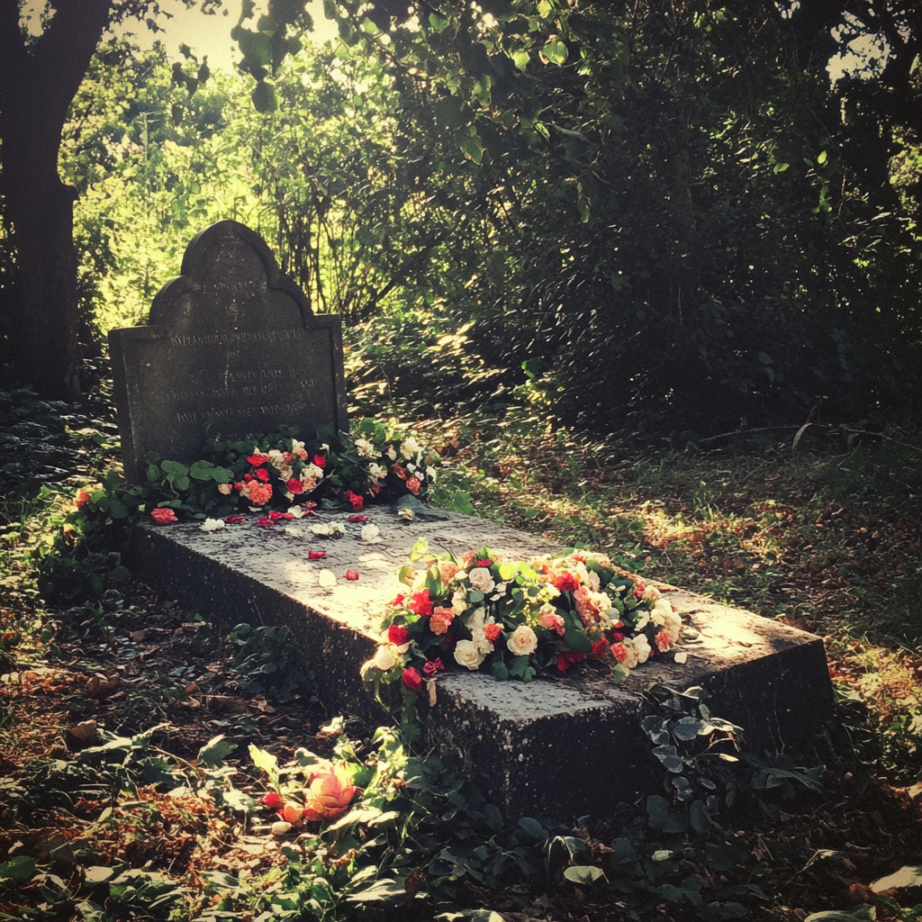 Flowers on a grave | Source: Midjourney