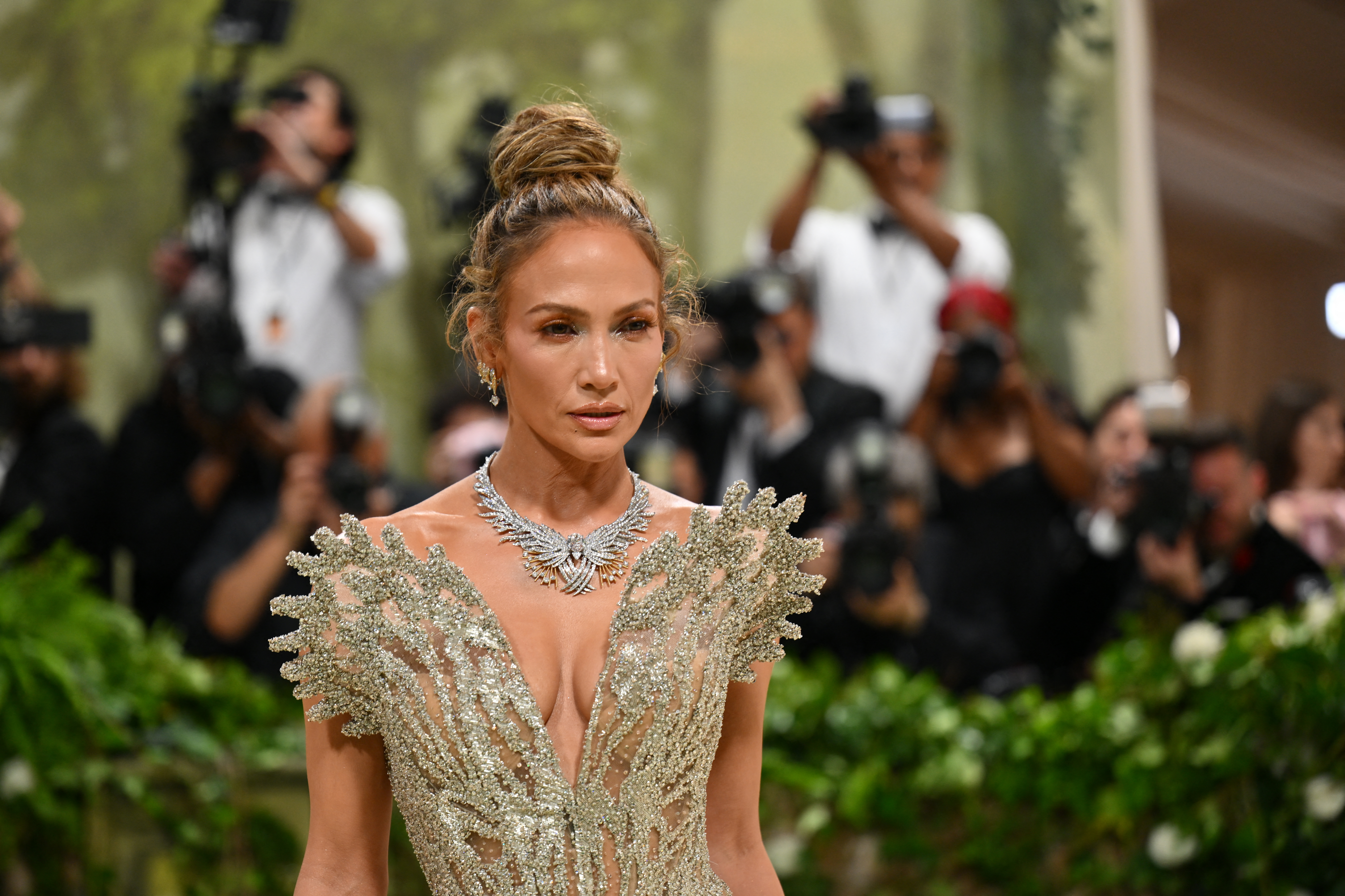Jennifer Lopez at the Met Gala Celebrating "Sleeping Beauties: Reawakening Fashion" in New York City on May 6, 2024 | Source: Getty Images