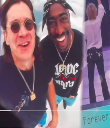 A generated AI image of Ozzy Osbourne and Tupac Shakur from a video posted on August 4, 2025 | Source: TikTok/@metroentertainment