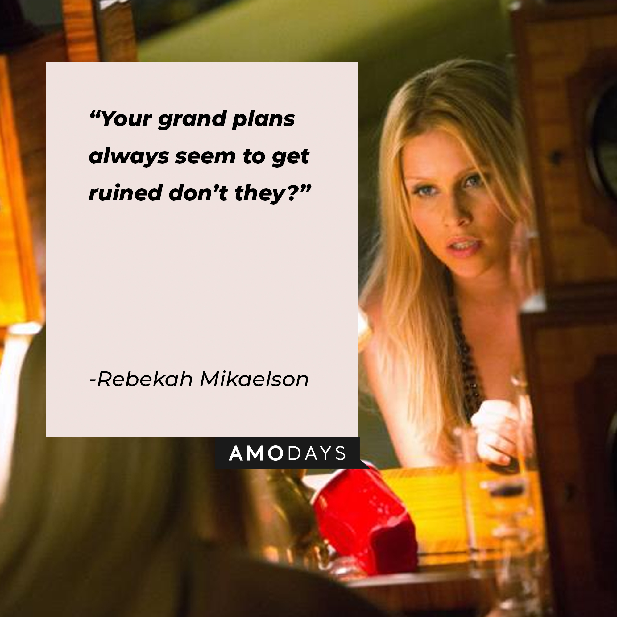 An image of Rebekah Mikaelson with her quote “Your grand plans always seem to get ruined don’t they?” | Source: facebook.com/thevampirediaries
