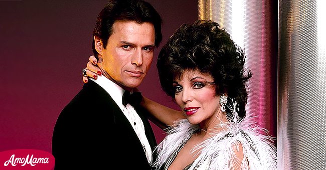 Joan Collins with her "Dynasty" co-star Michael Nader | Source: Getty Images