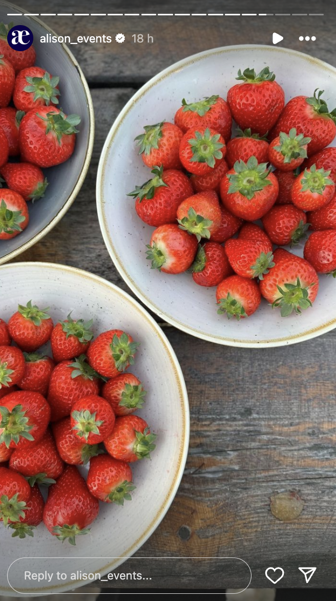 Some of the food served at Jesse Light and Jesse Bongiovi's five-day wedding celebration, posted on July 15 | Source: Instagram/alison_events