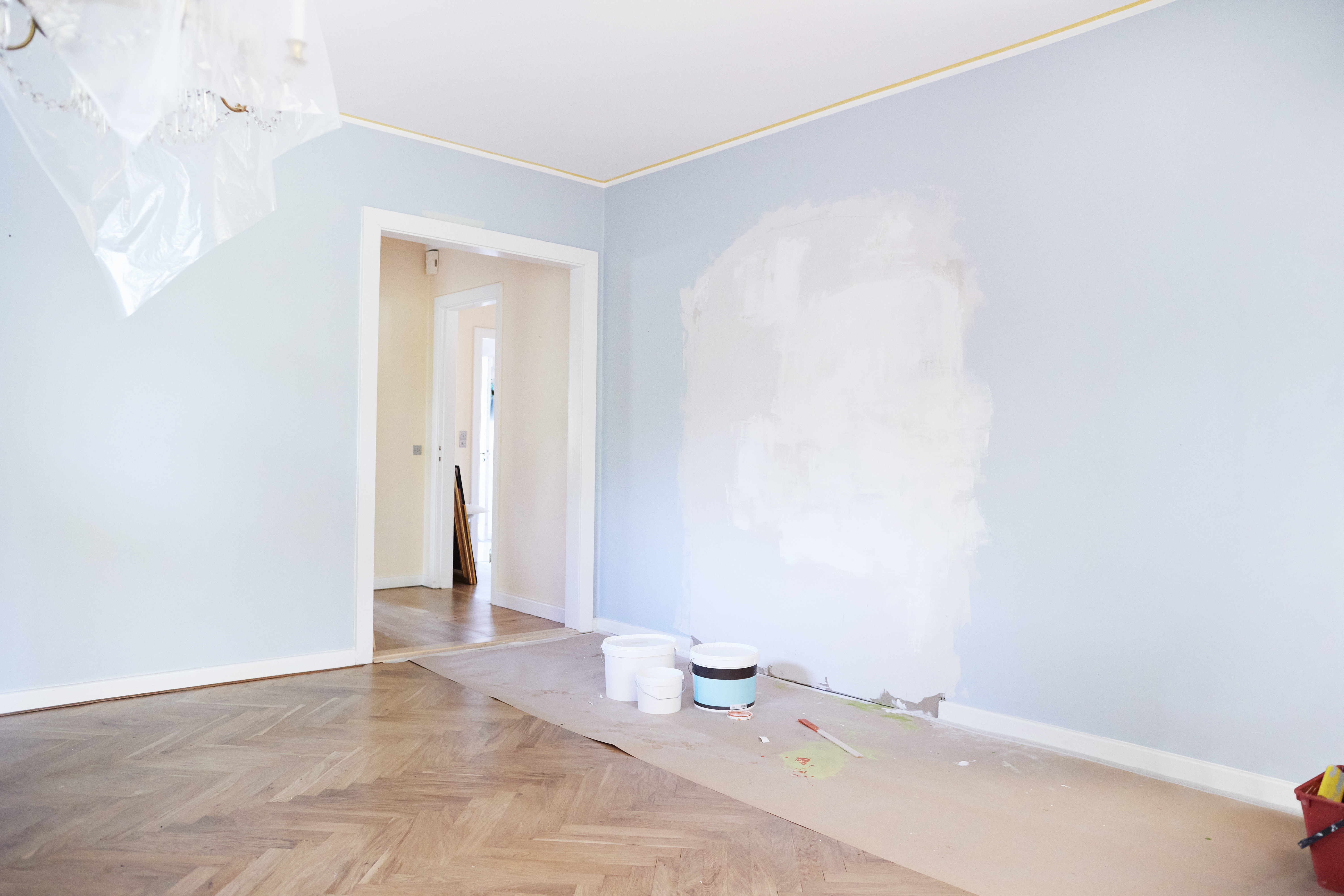 A renovated living room with freshly painted walls  | Source: Getty Images