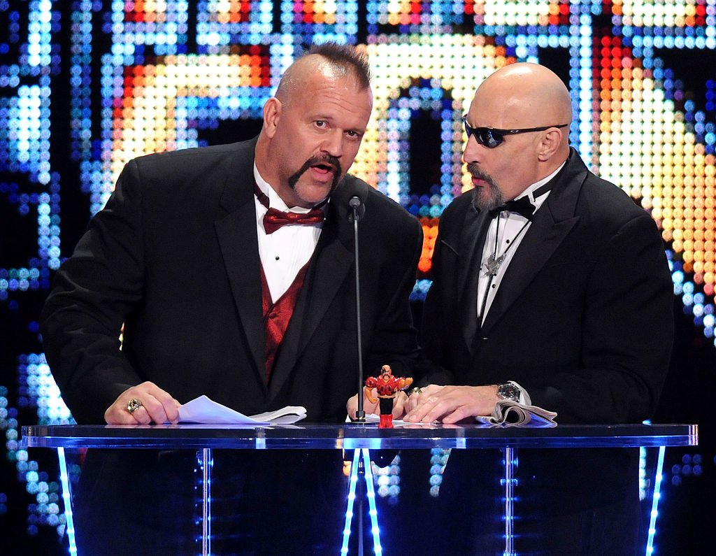 Road Warrior Animal and manager Paul Ellering attend the WWE 2011 Hall Of Fame Induction at Philips Arena on April 2, 2011. | Photo: Getty Images