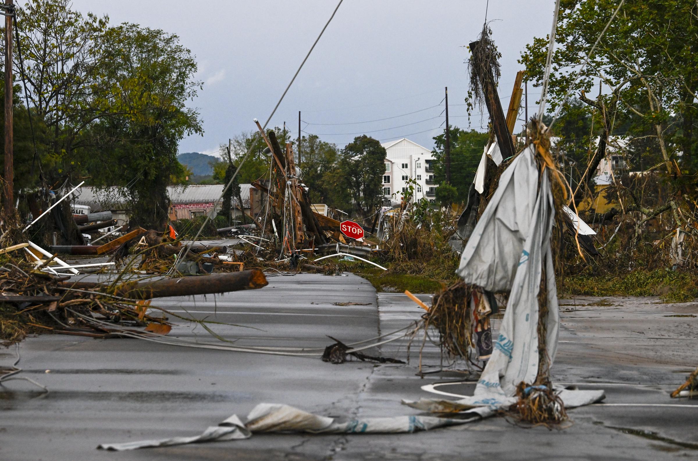 The aftermath of Hurricane Helene in Asheville, North Carolina on September 30, 2024 | Source: Getty Images