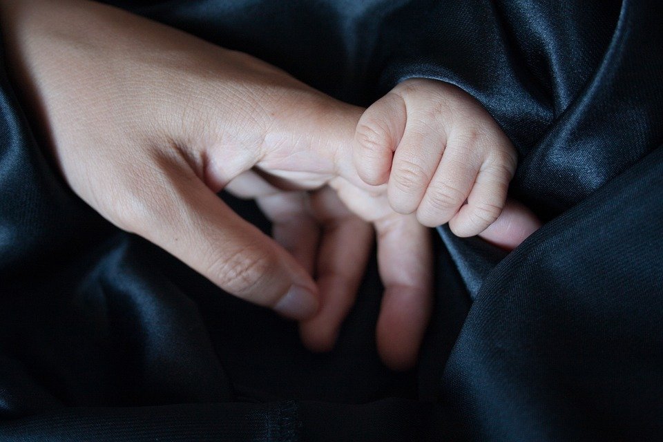 Bébé tenant le doigt du père dans ses bras ll Source : Pixabay Bébé tenant le doigt du père dans ses bras ll Source : Pixabay