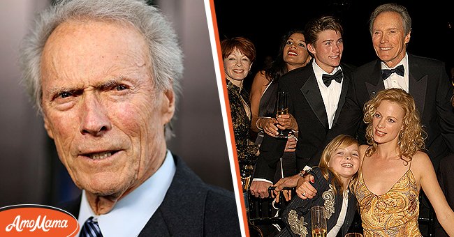 Schauspieler und Produzent Clint Eastwood. Kleines Foto: Mit seinen Kindern. | Quelle: Getty Images