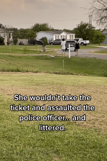 The Karens after getting a ticket from the police officer | Photo: Tiktok.com/jessikadykeee