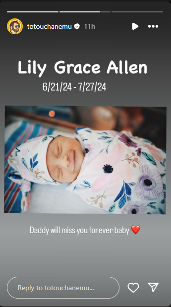 A photo of Lily shared on David Allen's Instagram Stories dated August 5, 2024 | Source: Instagram/totouchanemu