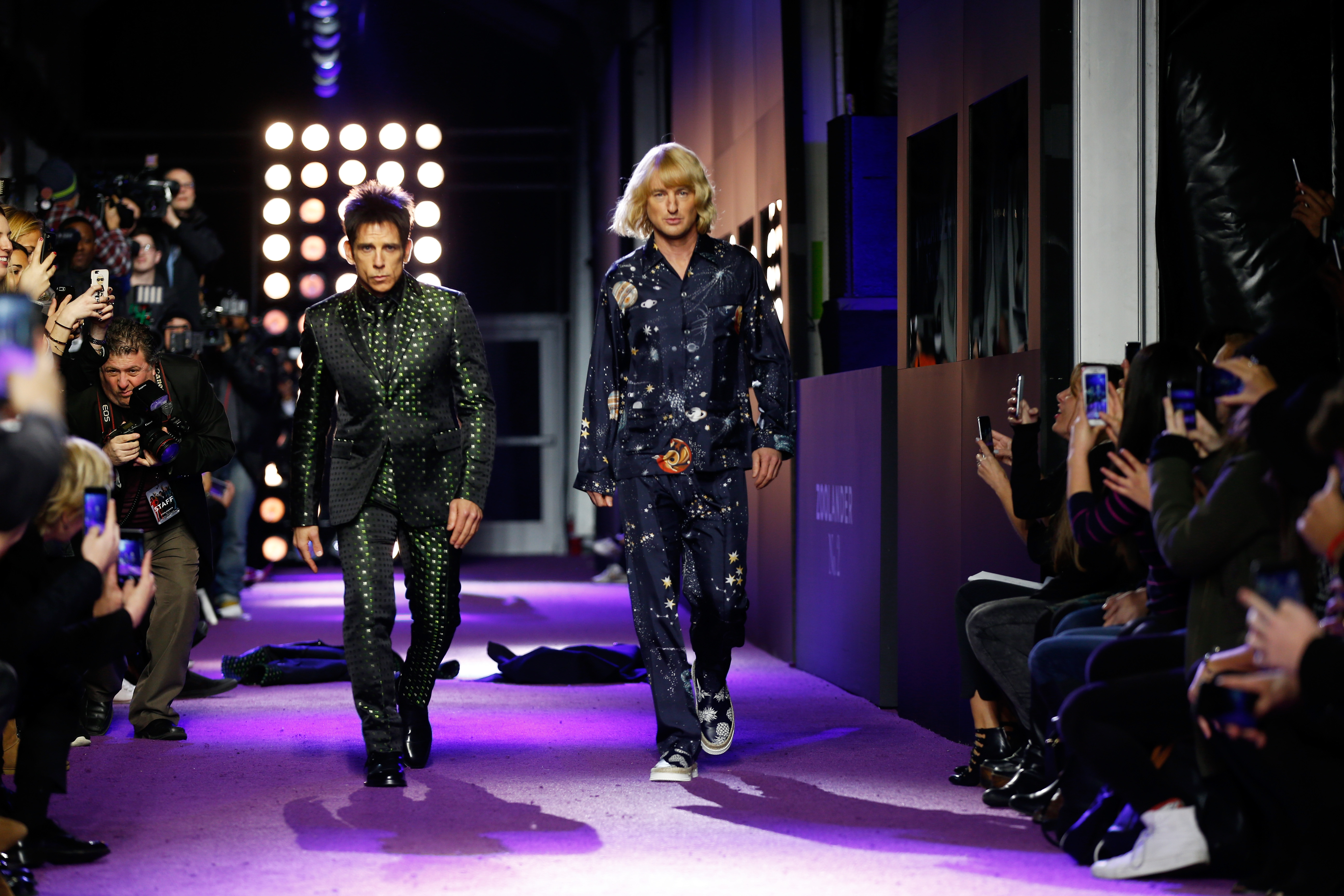 Ben Stiller and Owen Wilson walk the runway during the "Zoolander No. 2" World Premiere at Alice Tully Hall on February 9, 2016, in New York City | Source: Getty Images