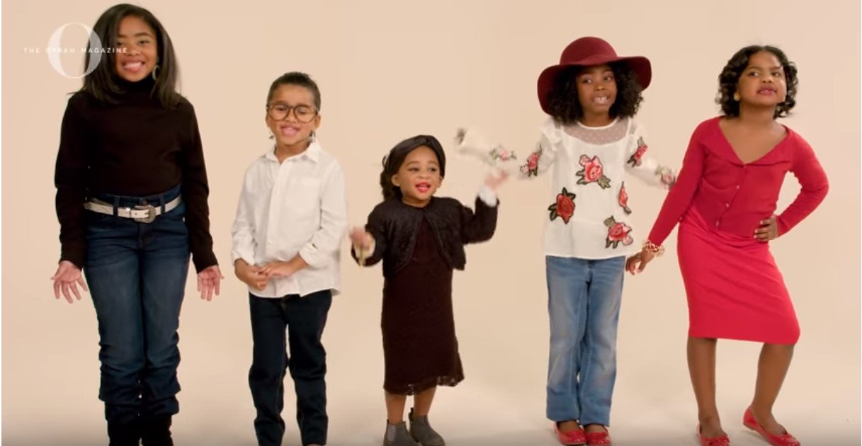 Group of little cute girls interview media mogul, Oprah Winfrey in a recent clip shared on YouTube | Photo: YouTube/O, The Oprah Magazine
