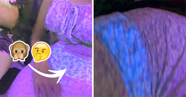 Young lady's underwear shining through her dress due to UV lights. | Source: tiktok.com/rhiaadams1