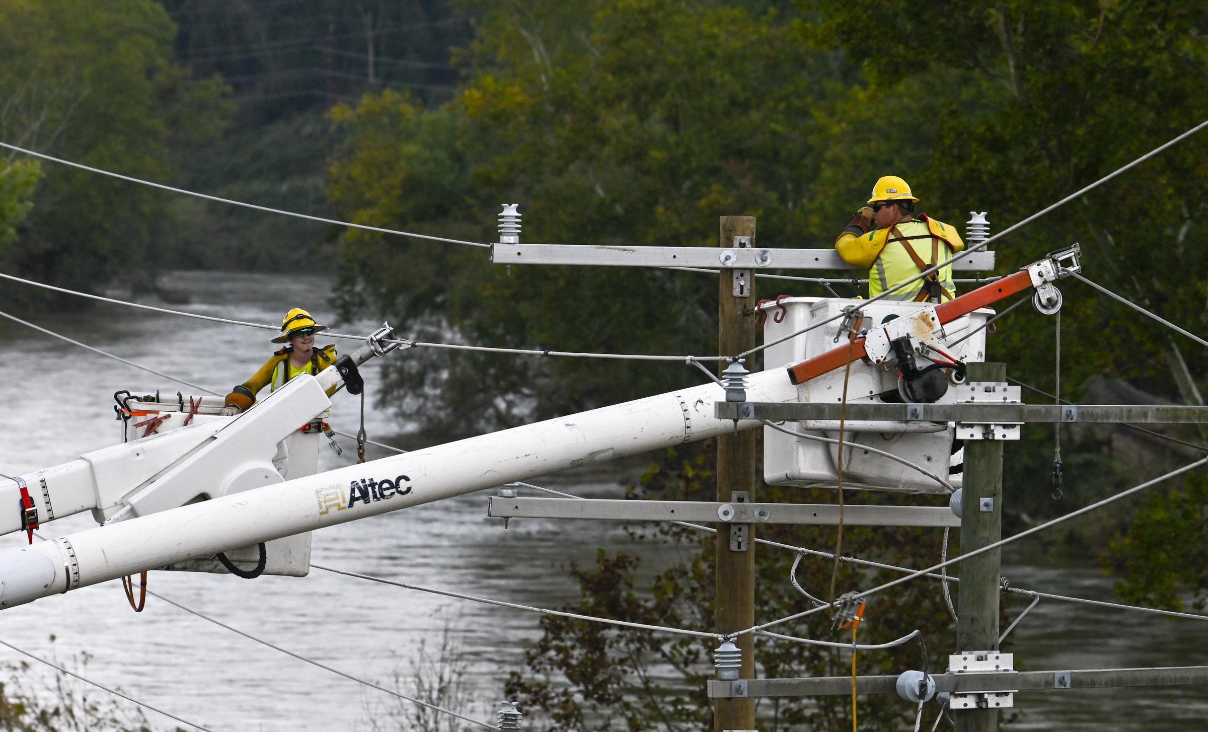 A rescue team working to restore damaged areas in Asheville, North Carolina on September 30, 2024 | Source: Getty Images