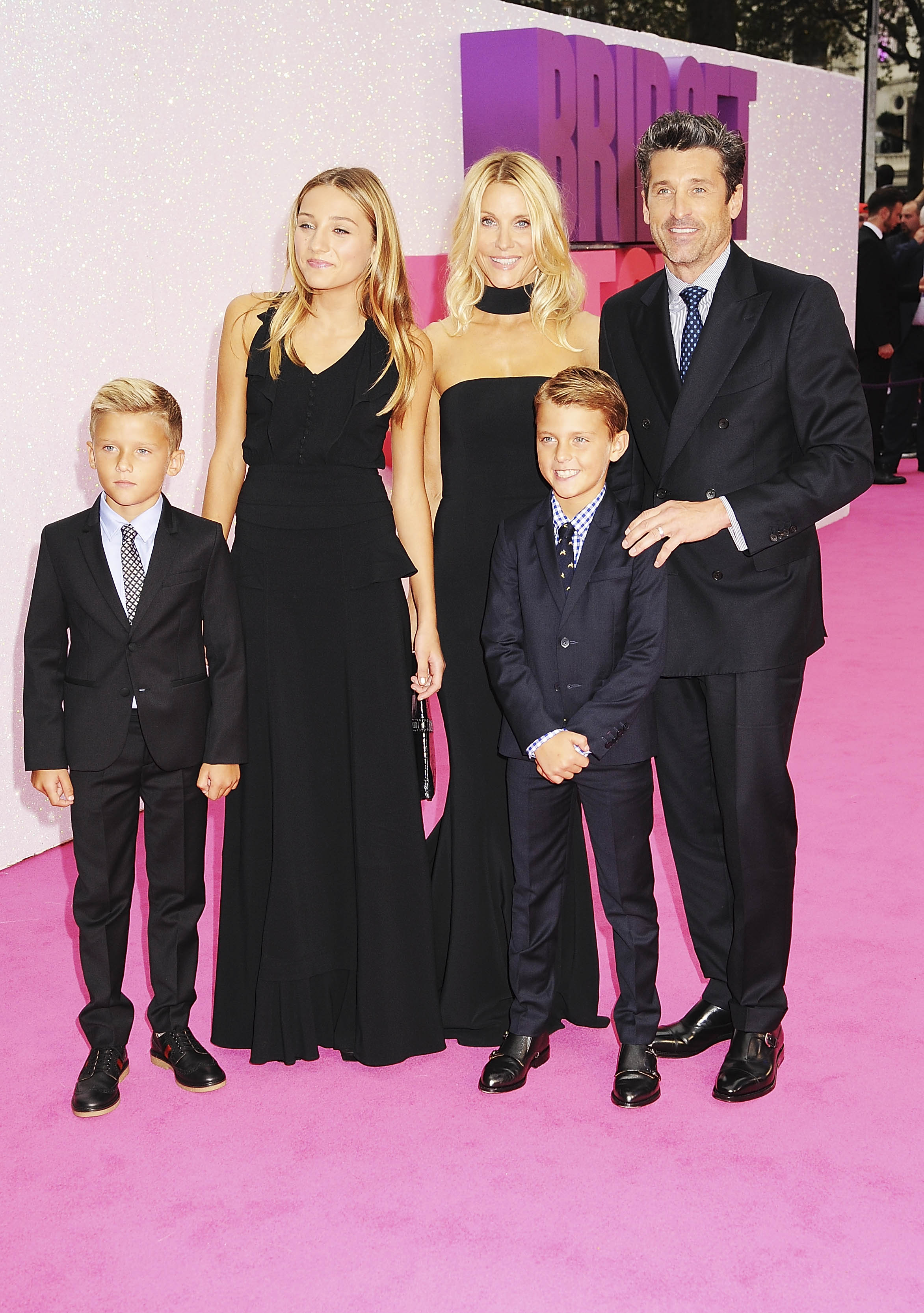 Patrick Dempsey with wife Jillian Fink and children arrive for the world premiere of "Bridget Jones's Baby" at Odeon Leicester Square on September 5, 2016 in London, England. | Source: Getty Images