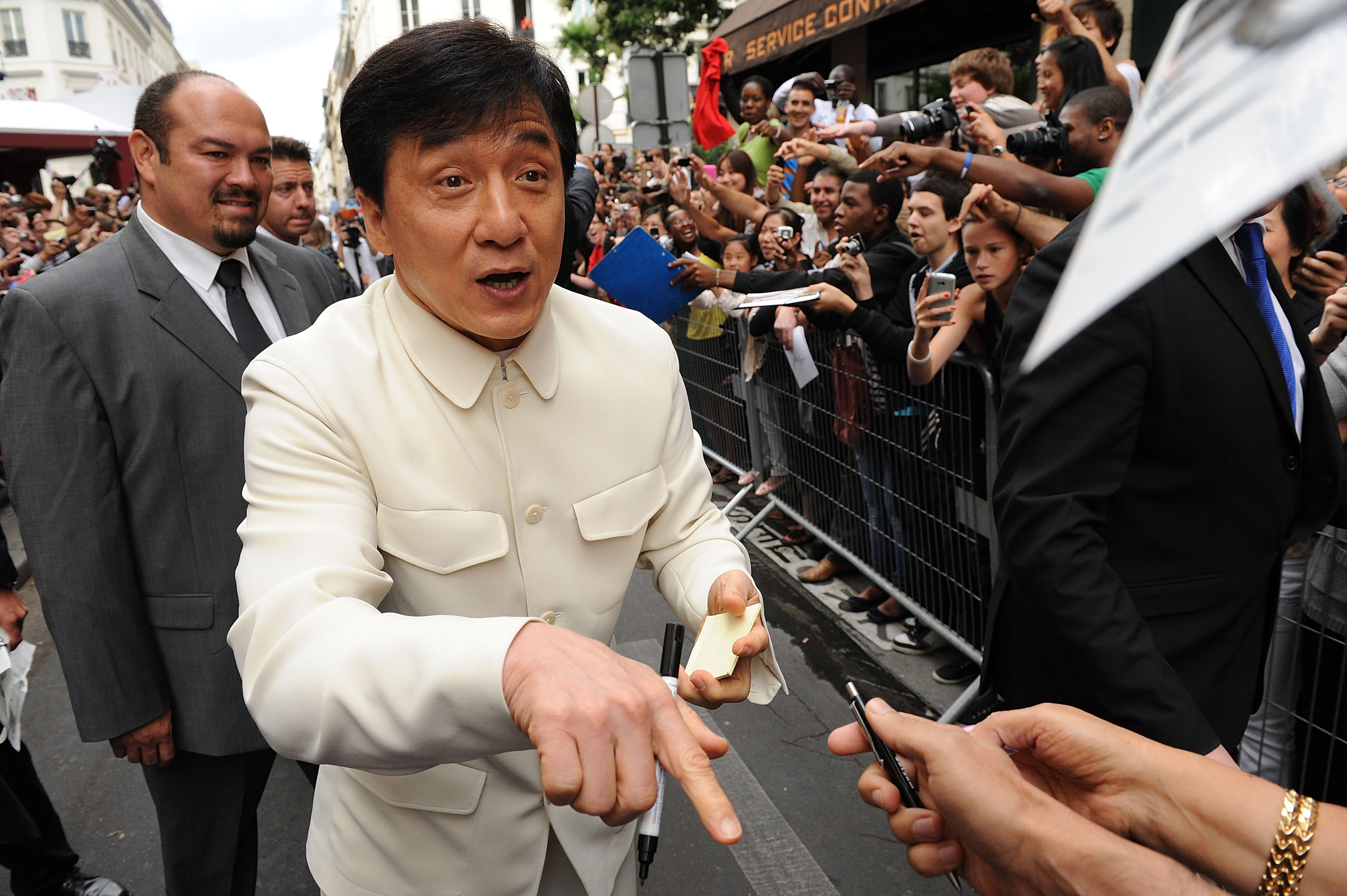Jackie Chan on July 25, 2010 in Paris, France. | Source: Getty Images