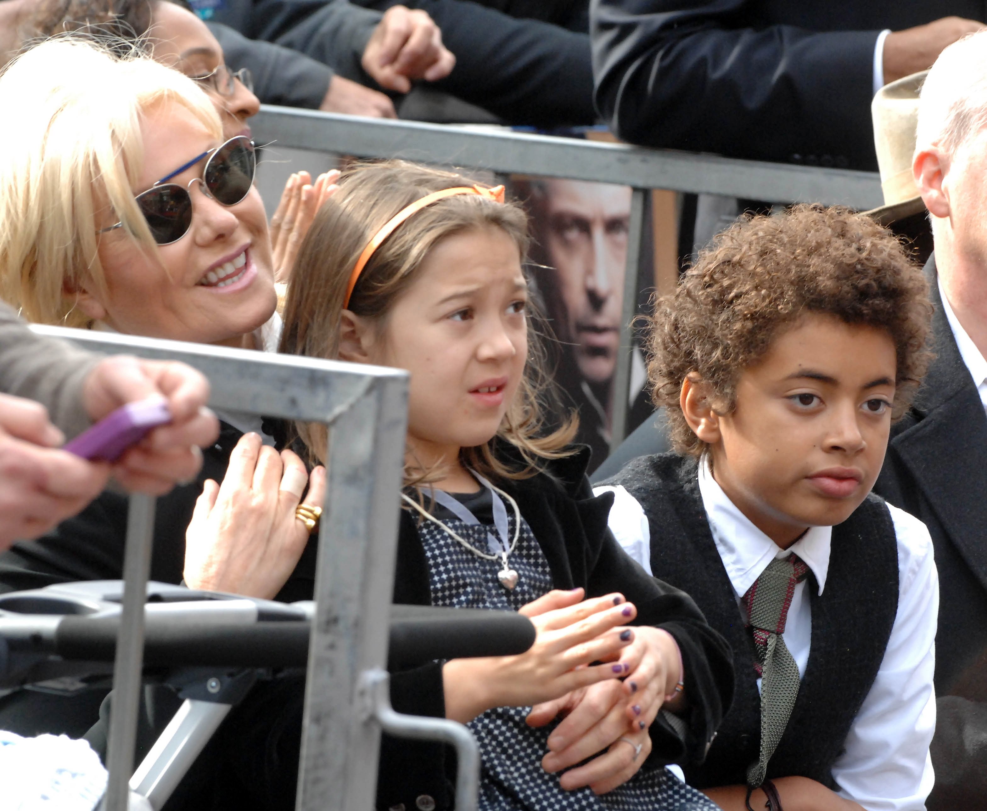 Actress Deborra-Lee Furness and children Ava and Oscar participate in the Hugh Jackman Star ceremony at The Hollywood Walk Of Fame on December 13, 2012 in Hollywood, California | Source: Getty Images