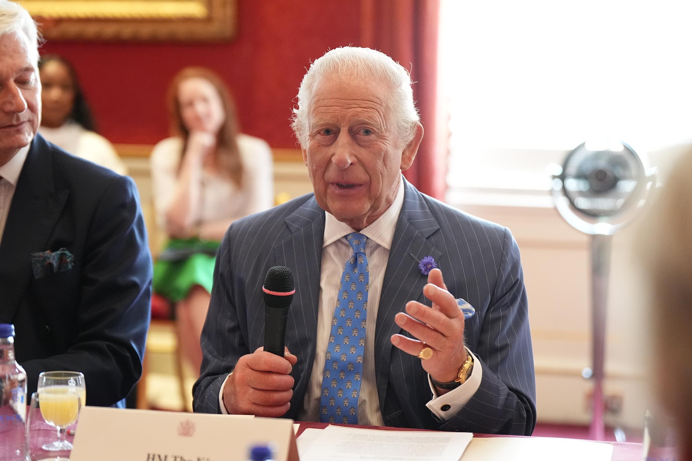King Charles III speaks during a Youth Opportunity Summit at St James' Palace on July 15, 2025, in London, England. | Source: Getty Images