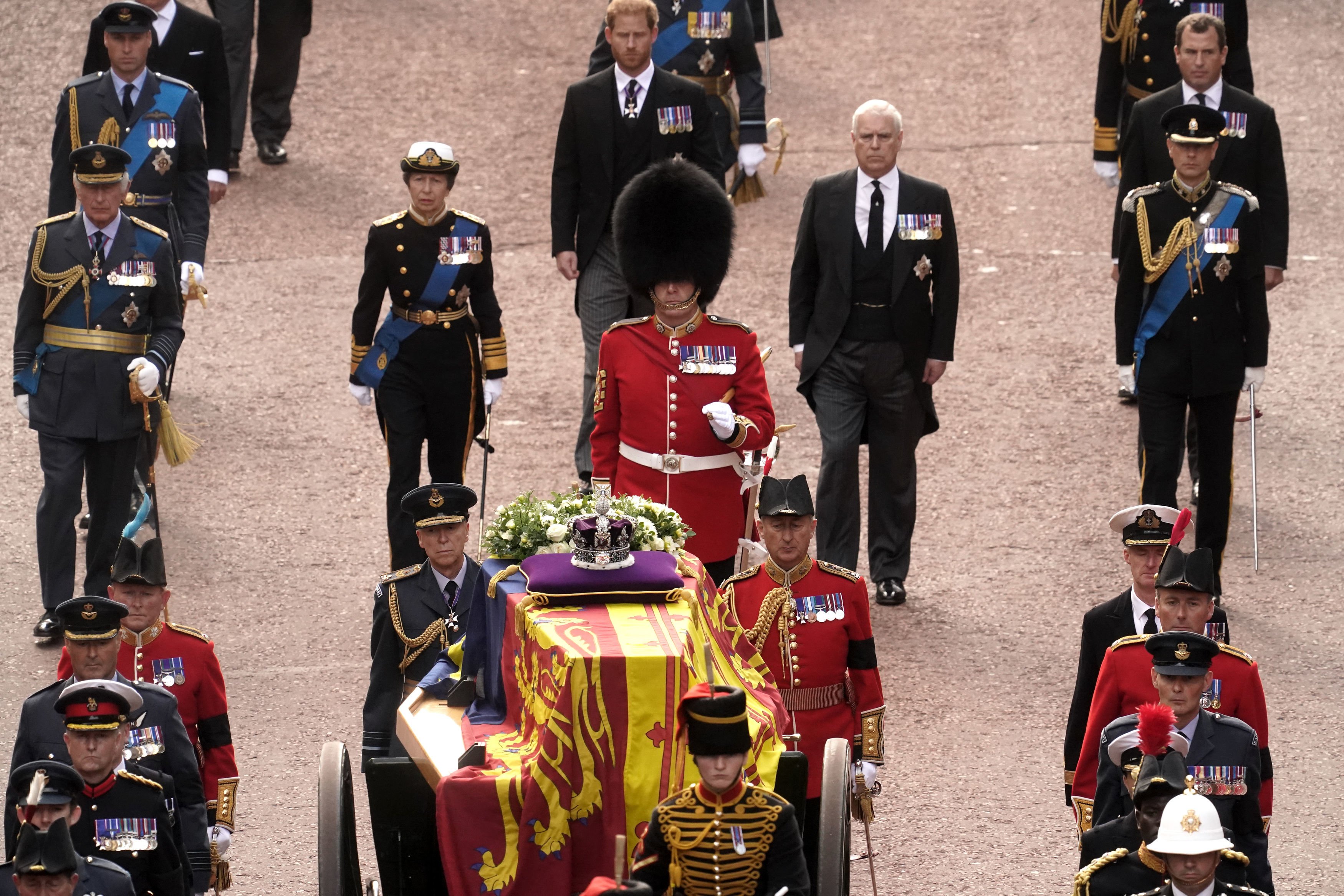 Royal members of the family following the Queen coffin to Westminster Palace in London 2022. | Source: Getty Images 