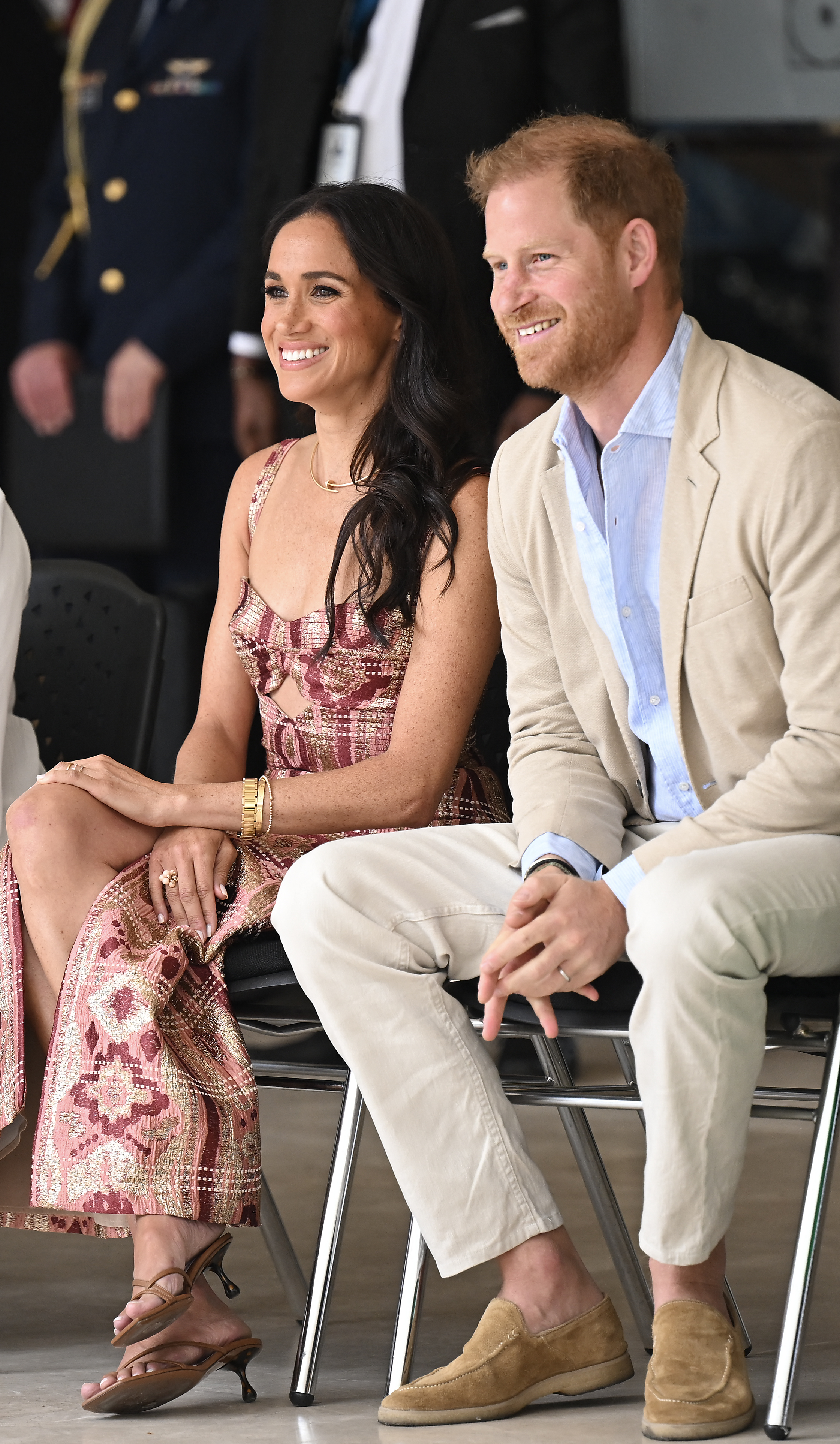 Meghan Markle and Prince Harry photographed during their Colombia tour on August 15, 2024. | Source: Getty Images