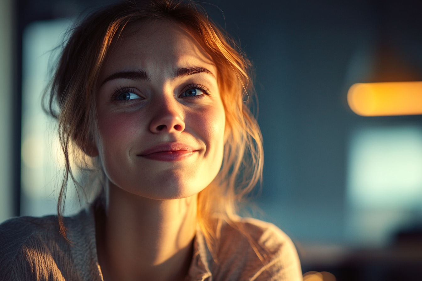 A young woman smiling | Source: Midjourney