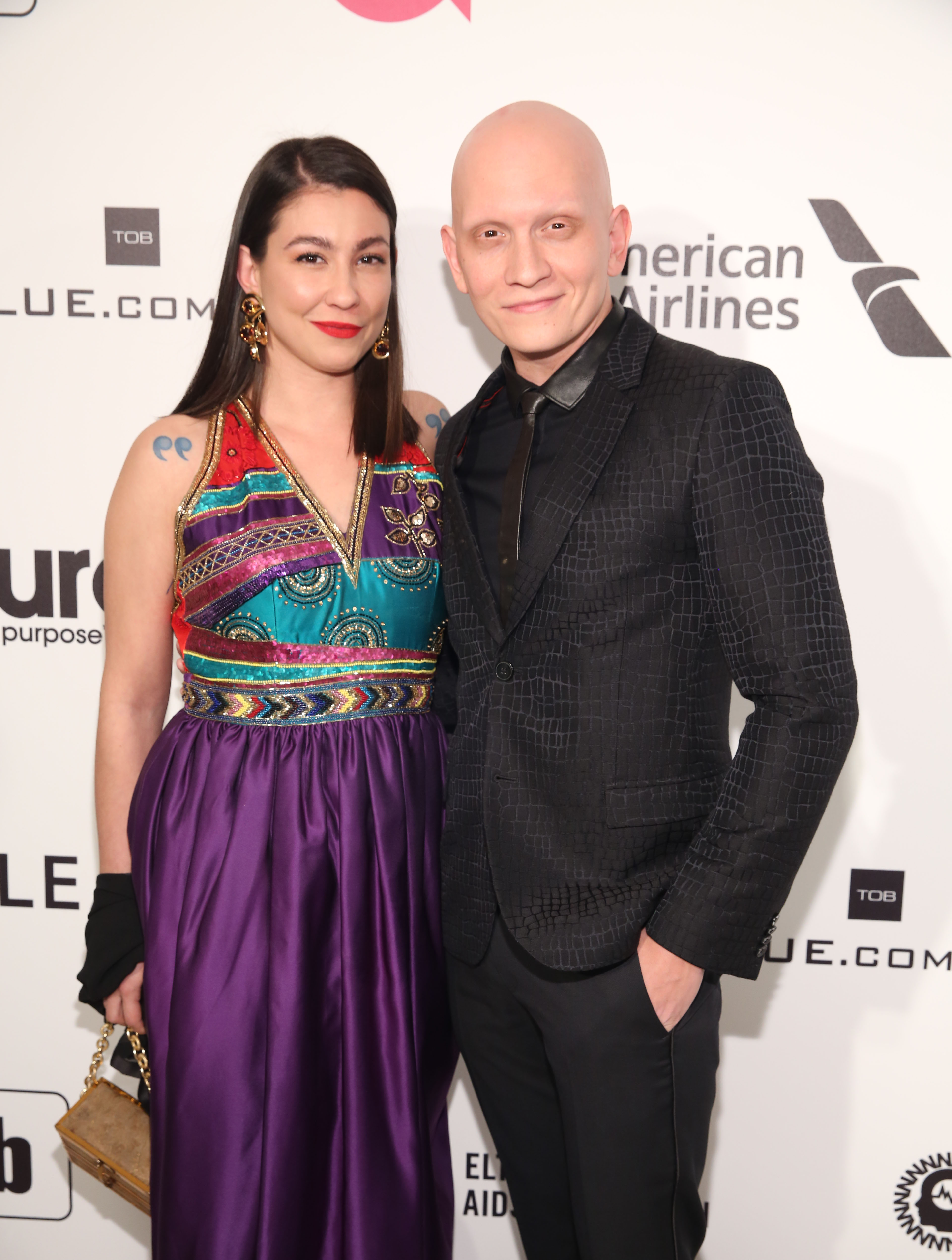 Gia Olimp and Anthony Carrigan at the 27th Annual Elton John AIDS Foundation Academy Awards viewing party celebrating EJAF and the 91st Academy Awards on February 24, 2019 in West Hollywood, California. | Source: Getty Images