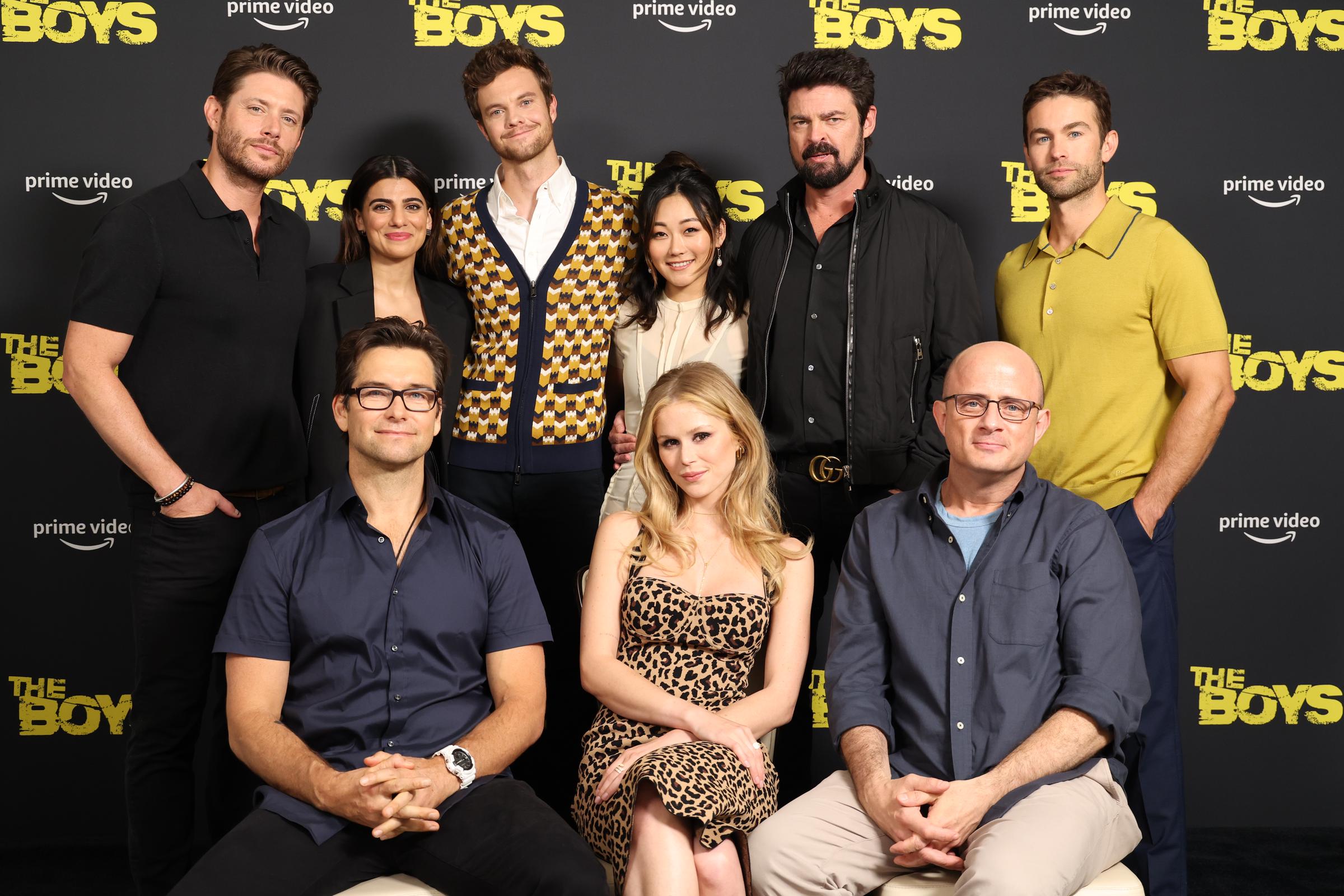 Jack Quaid and Claudia Doumit along with their costars are at Prime Video "The Boys" photo call held at Four Seasons in California on June 1, 2022. | Source: Getty Images