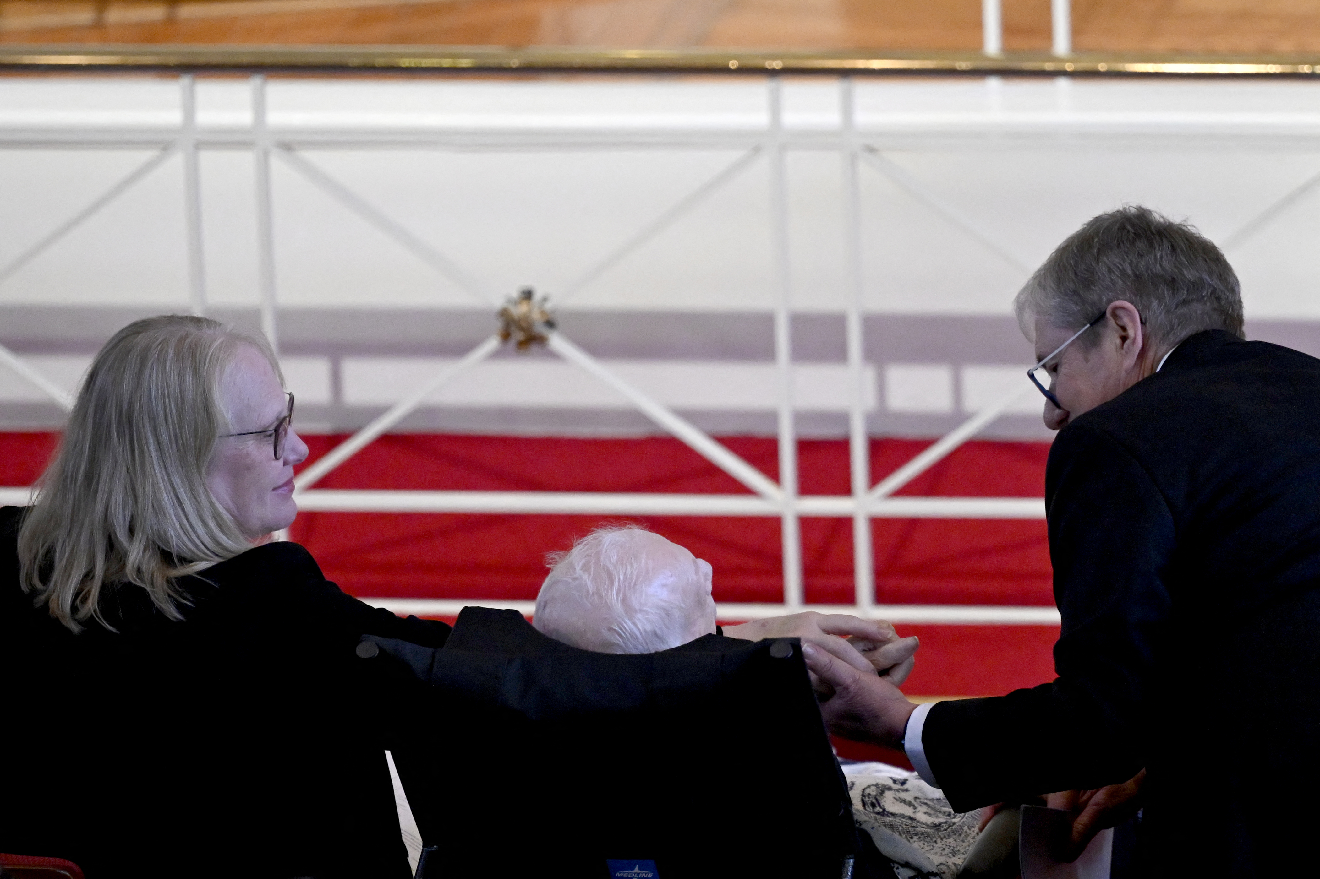 Amy Carter, former U.S. President Jimmy Carter, and James "Chip" Carter at former U.S. First Lady Rosalynn Carter's memorial service in Atlanta, Georgia on November 28, 2023 | Source: Getty Images