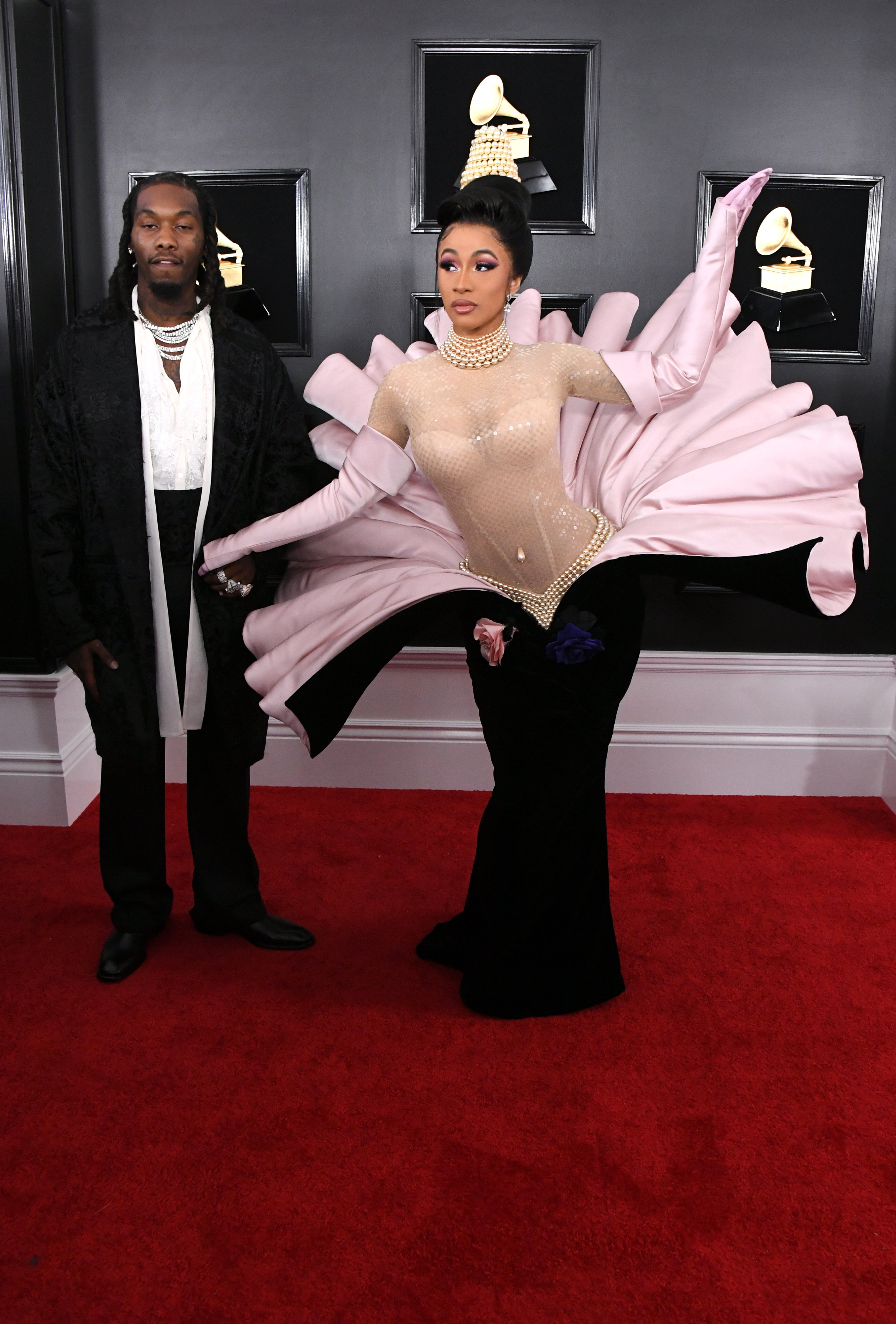 Cardi B & husband, Offset at the GRAMMY Awards in Los Angeles, California on Feb. 10, 2019. | Photo: Getty Images