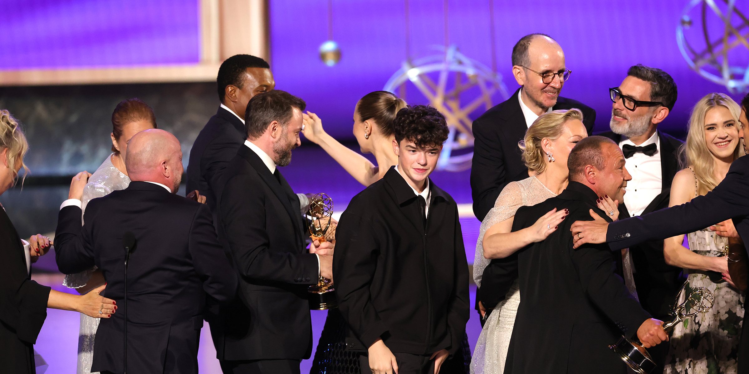 A group of actors, including Owen Cooper, at the 2025 Emmys. | Source: Getty Images