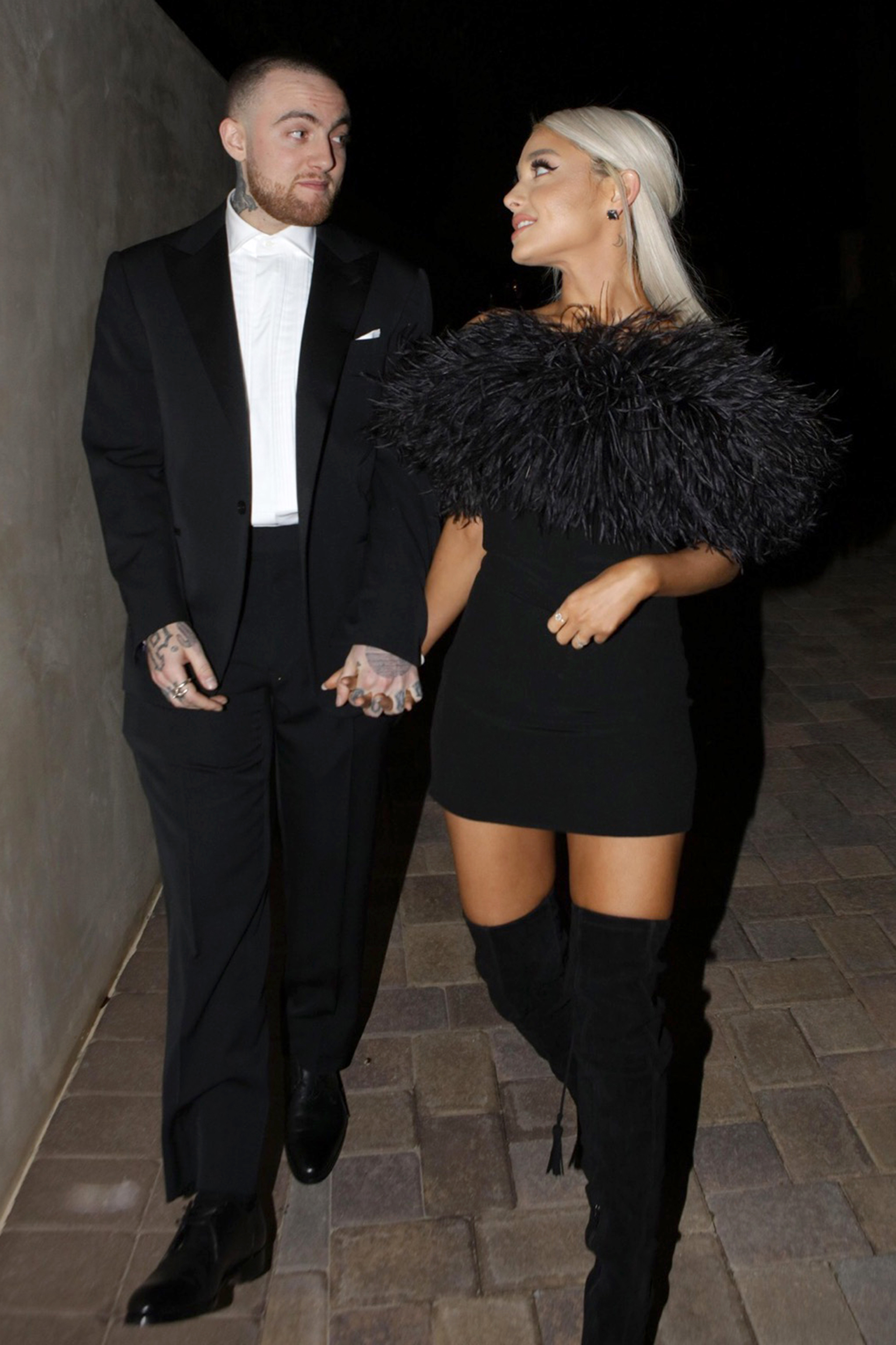 Mac Miller and Ariana Grande pictured attending an Oscar party on March 4, 2018 in Los Angeles, California | Source: Getty Images