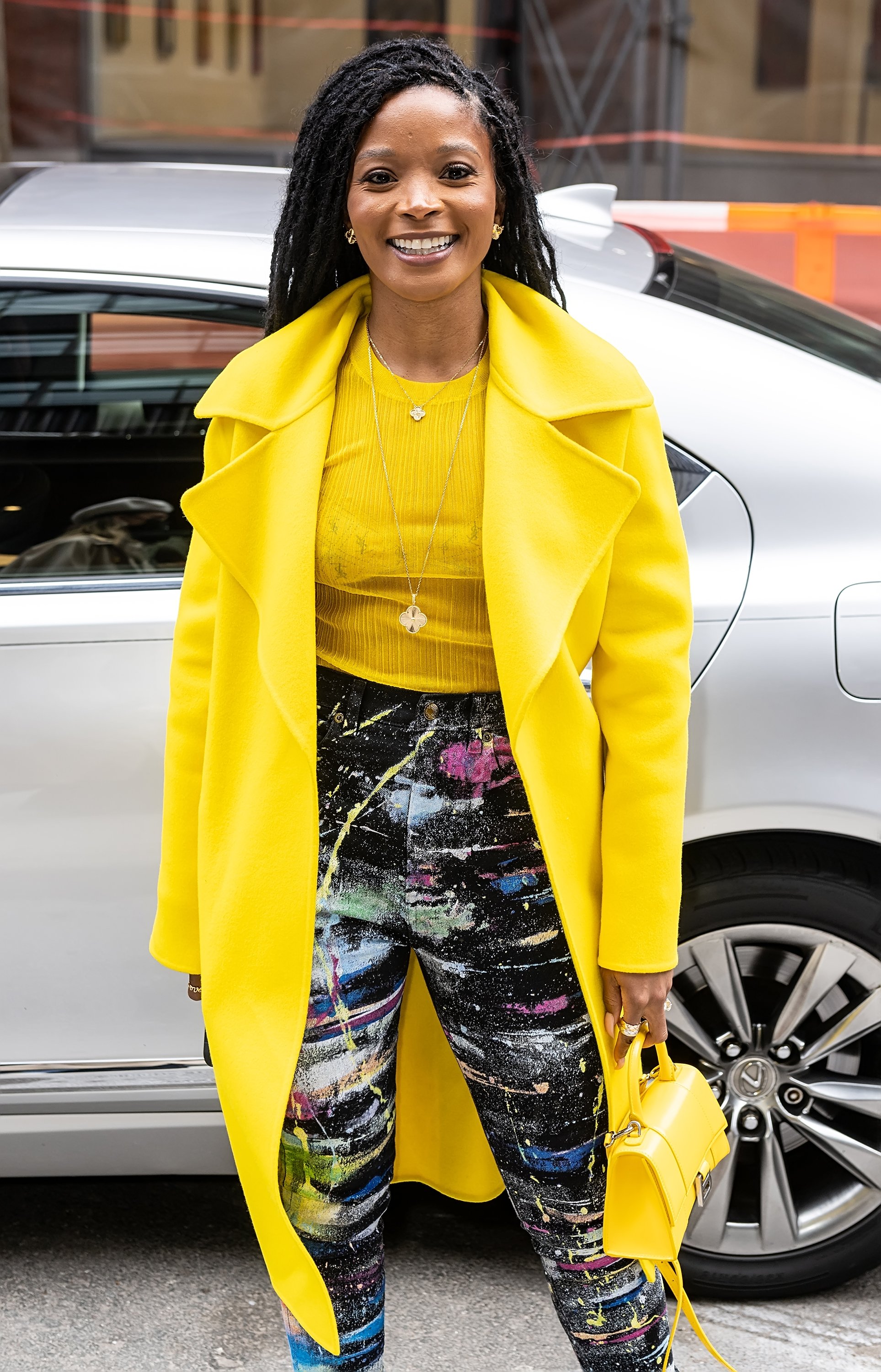  Loreal Sarkisian is seen leaving the Jason Wu fashion show during New York Fashion Week on February 12, 2022, in New York City | Source: Getty Images