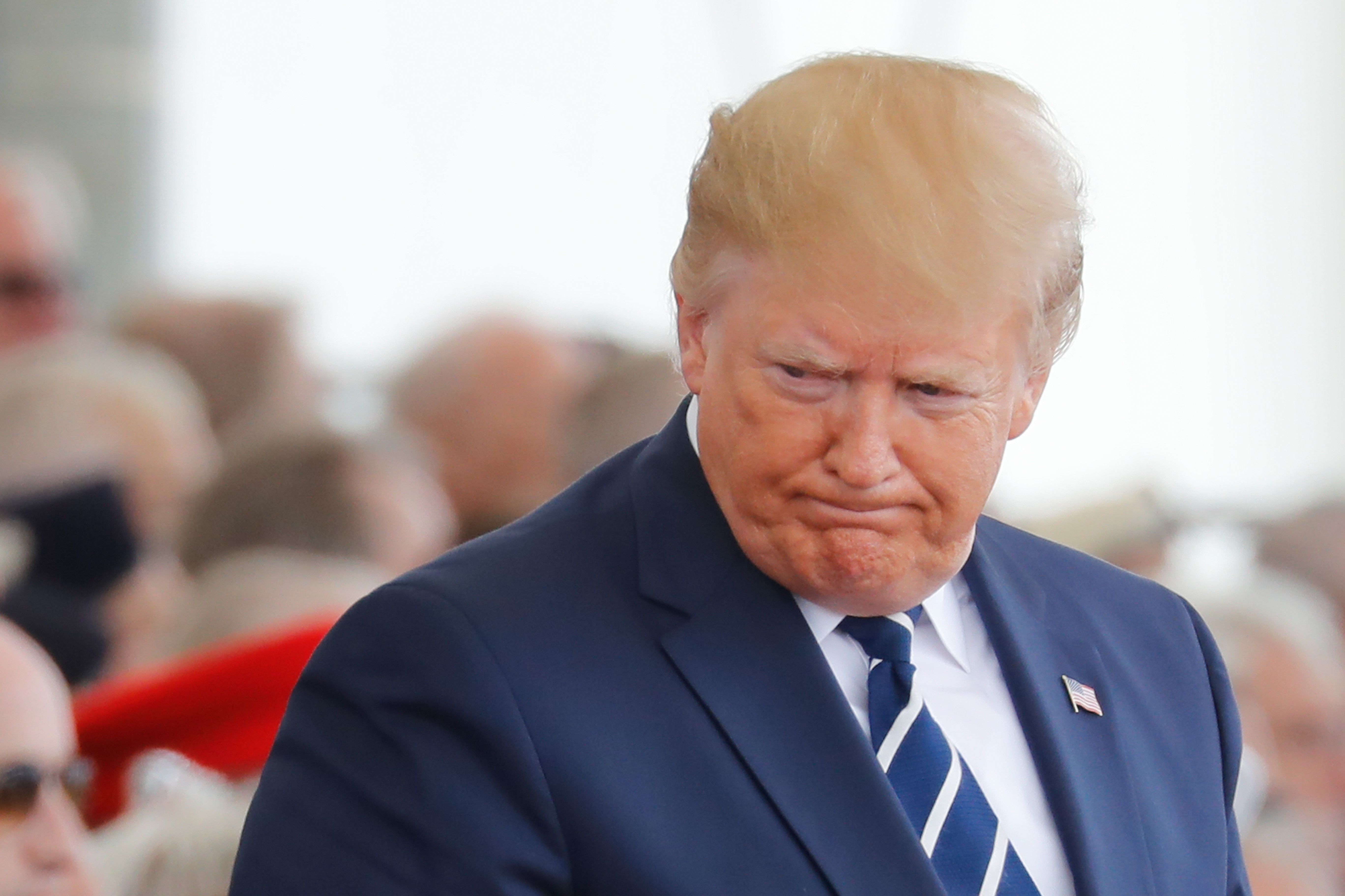 Donald Trump attends the 75th D-Day anniversary ceremony in Portsmouth, England, on June 5, 2019 | Source: Getty Images