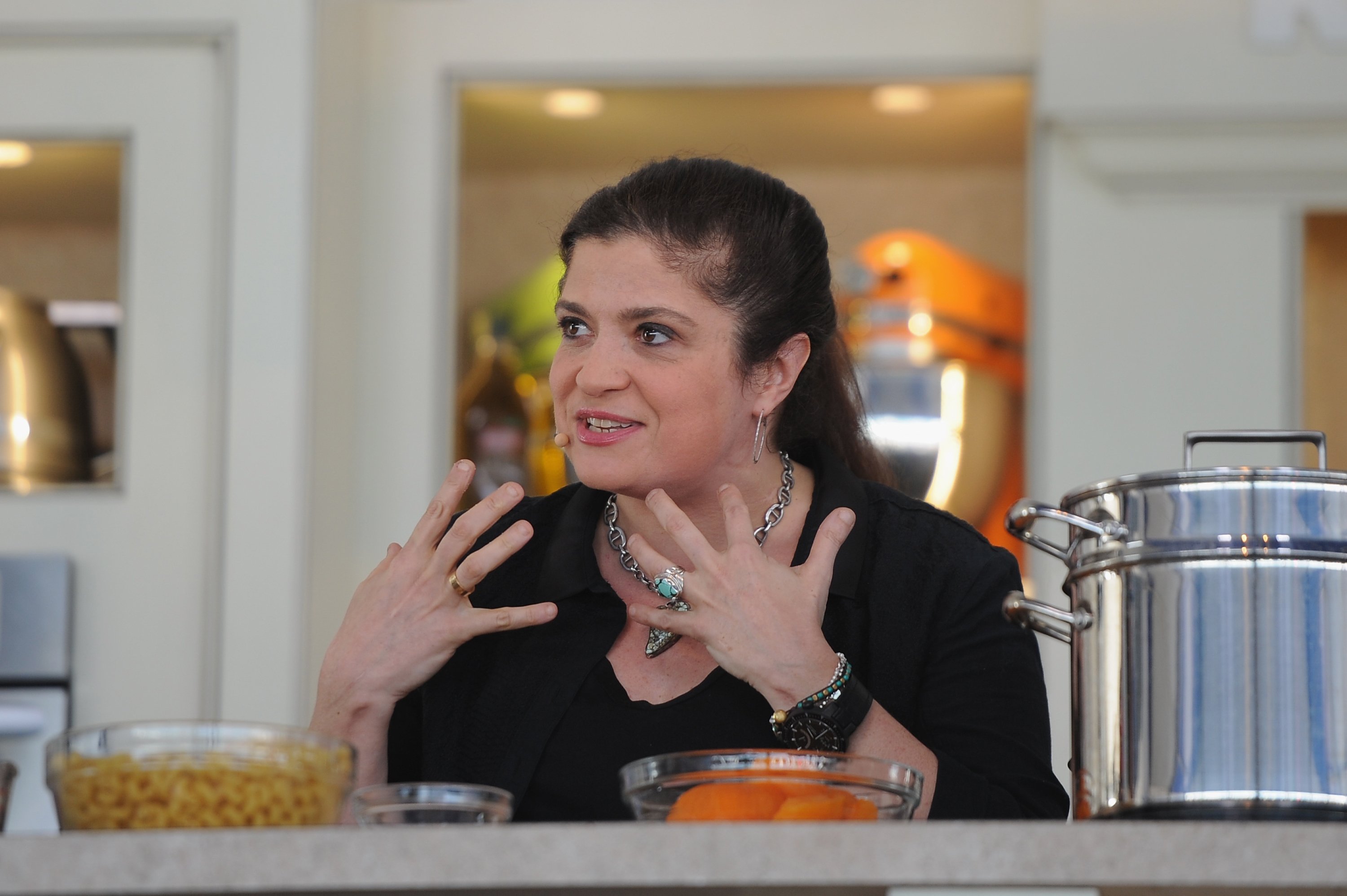 Alex Guarnaschelli at the Whole Foods Market Grand Tasting Village during the 2015 Food Network & Cooking Channel South Beach Wine & Food Festival at Grand Tasting Village on February 22, 2015 in Miami Beach, Florida. / Source: Getty Images
