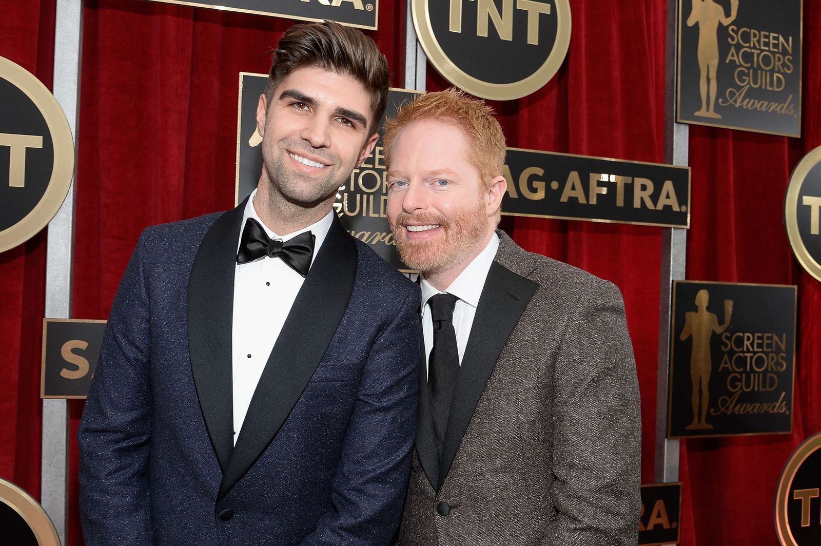 Justin Mikita and Jesse Tyler Ferguson at the 21st Annual Screen Actors Guild Awards at The Shrine Auditorium on January 25, 2015, in Los Angeles, California | Photo: Kevork Djansezian/Getty Images