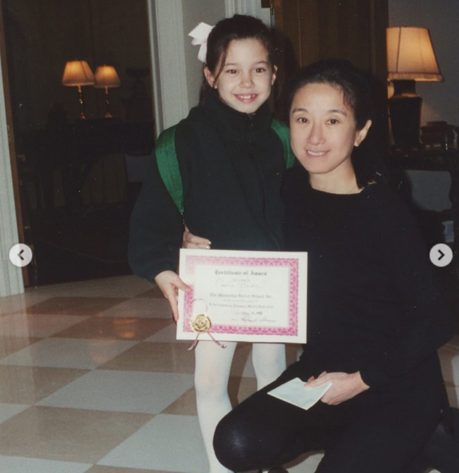 Vera Wang lovingly looked back on her daughters' childhood milestones by sharing fond memories from their early school days. In this photo, she posed with her daughter Josephine Becker after the young girl received a diploma during a throwback moment uploaded on May 11, 2025. | Source: Instagram/verawang