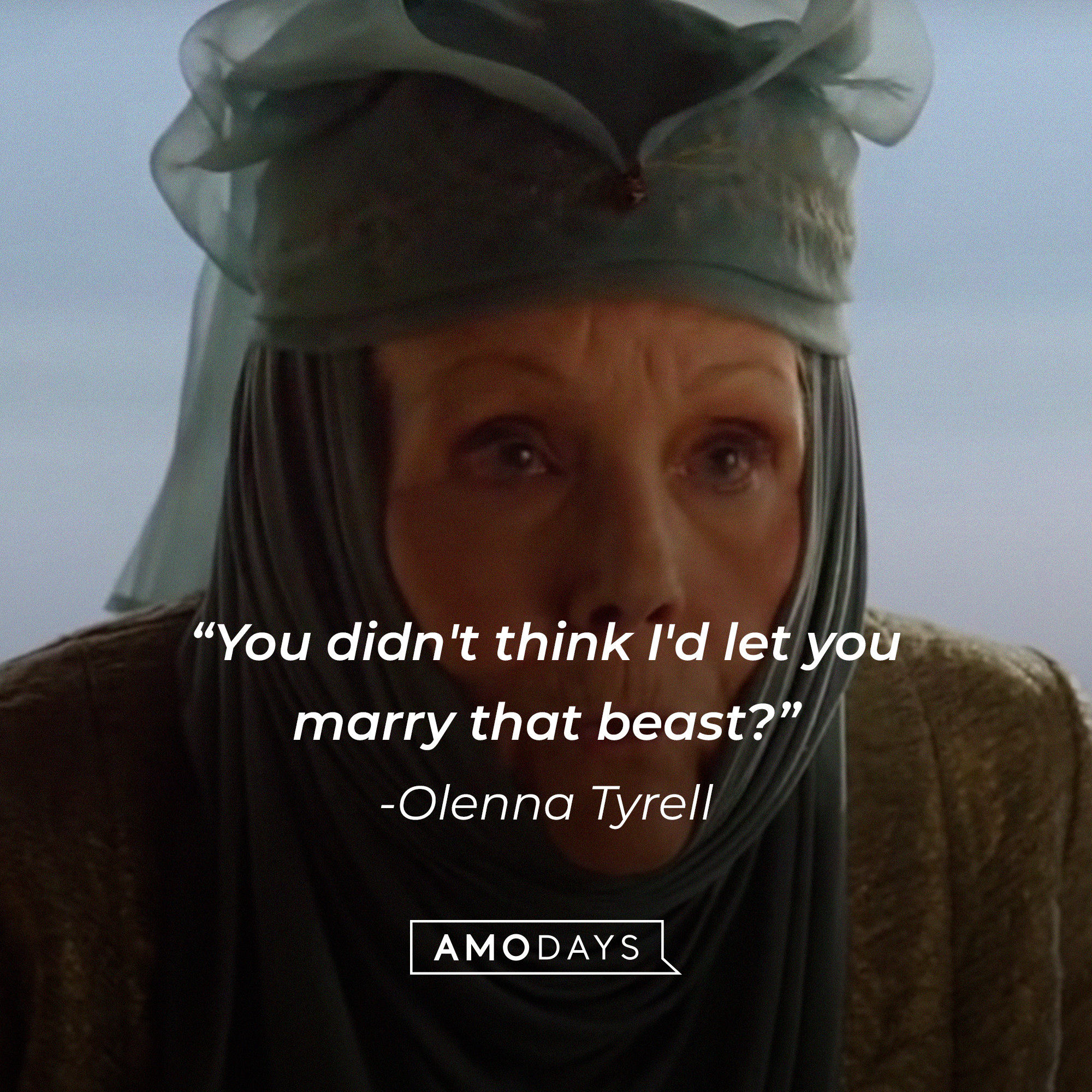 Olenna Tyrell, with her quote: "You didn't think I'd let you marry that beast?"  │Source:  facebook.com/GameOfThrones