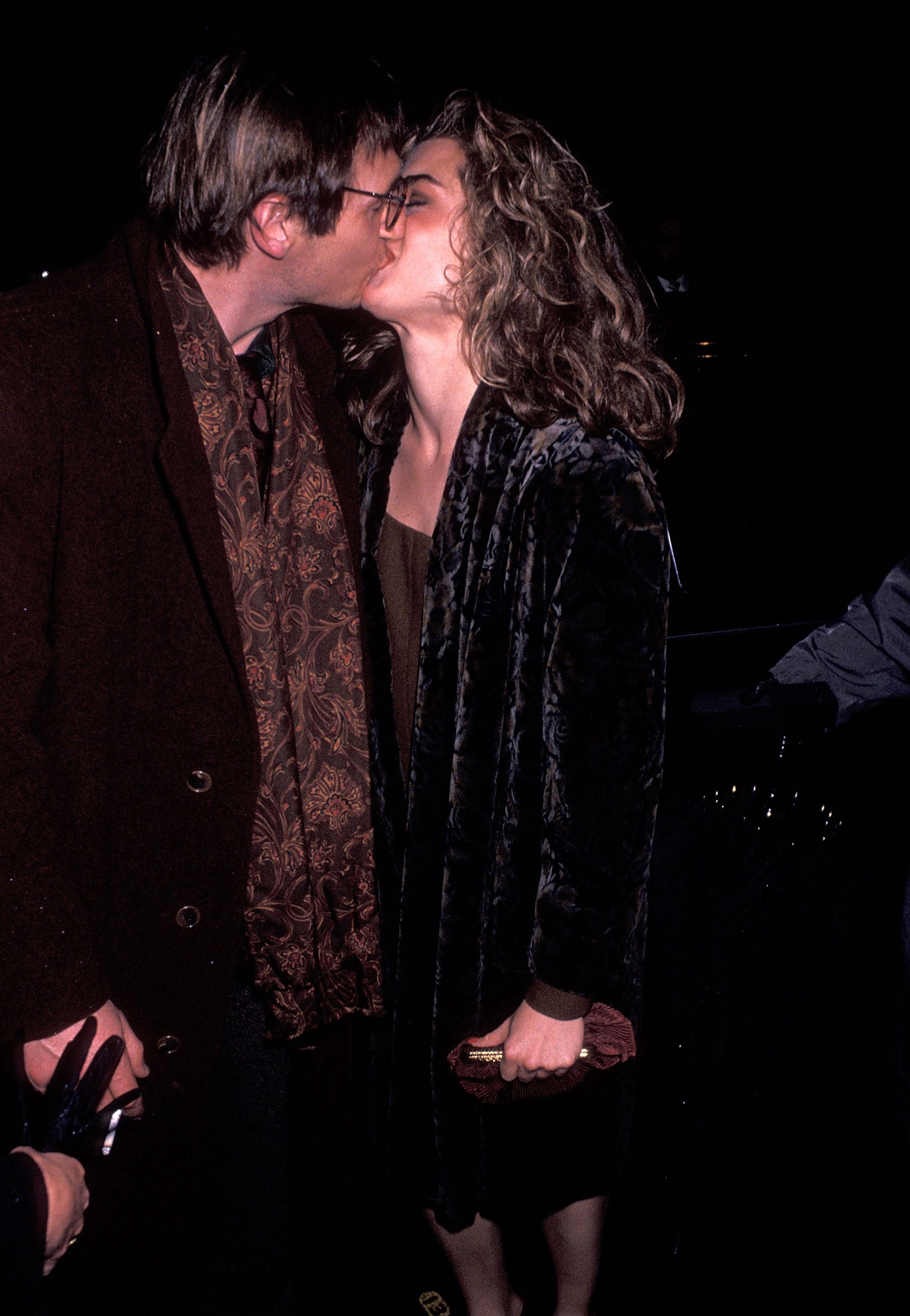 Actor Liam Neeson and actress Brooke Shields at the "Under Suspicion" New York City Premiere on February 24, 1992 at the Loews Fine Arts Theatre in New York City. | Source: Getty Images