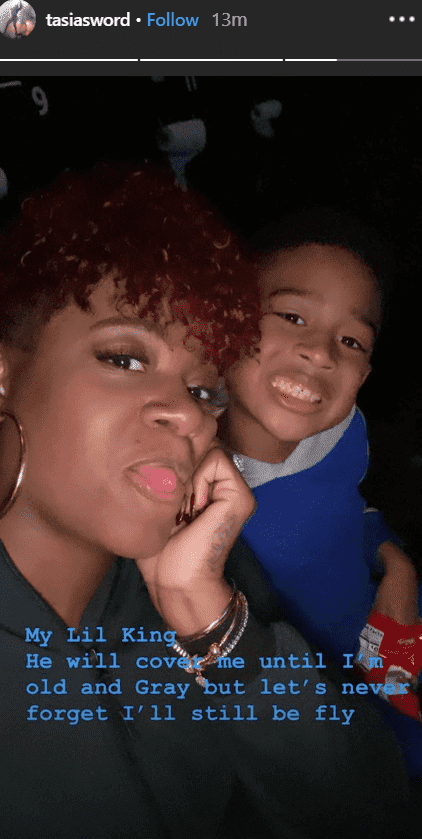 America Idol Alumnus in a goofy picture with her son Dallas | Photo : Instagram/ tasiasword