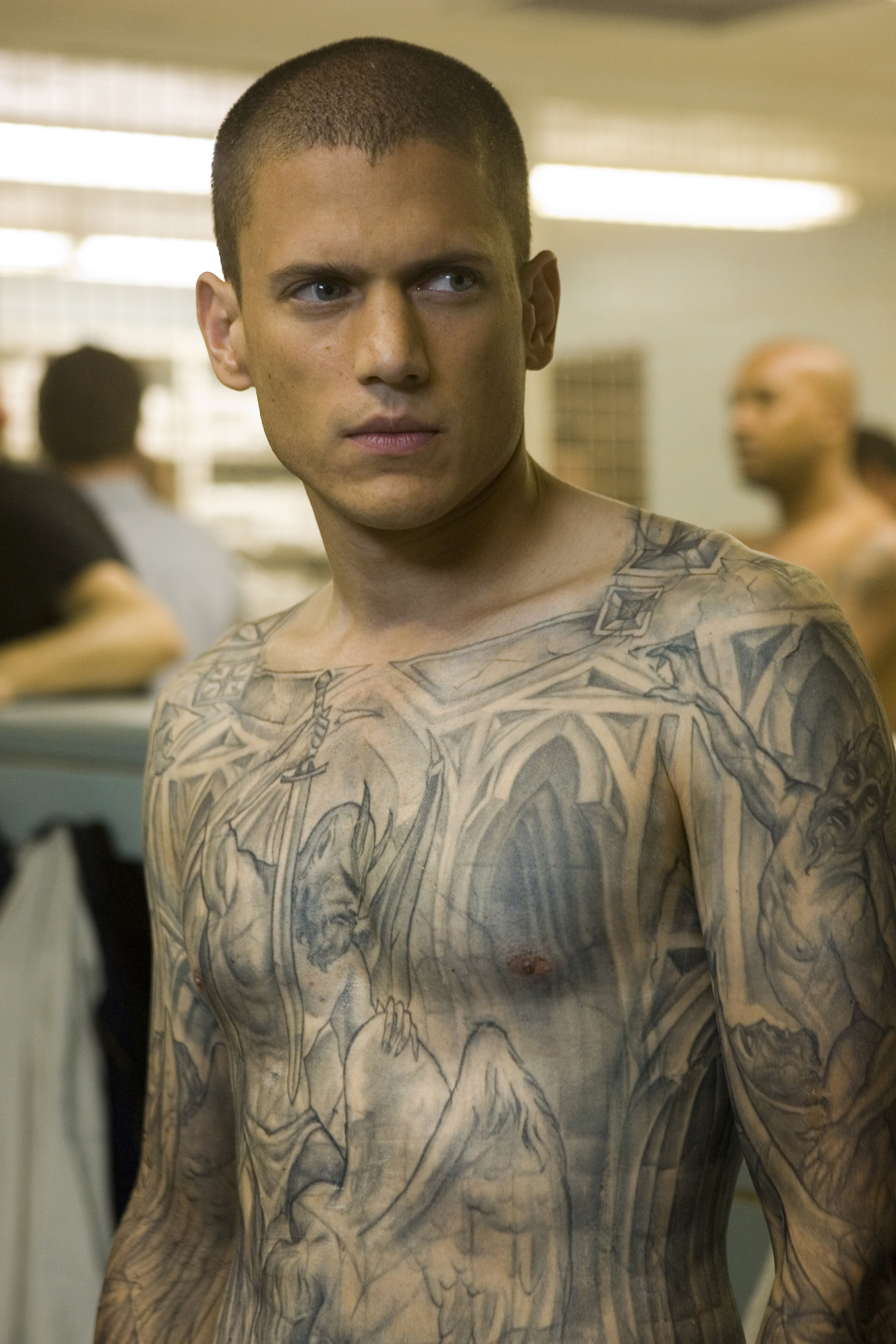 Wentworth Miller on the set of 