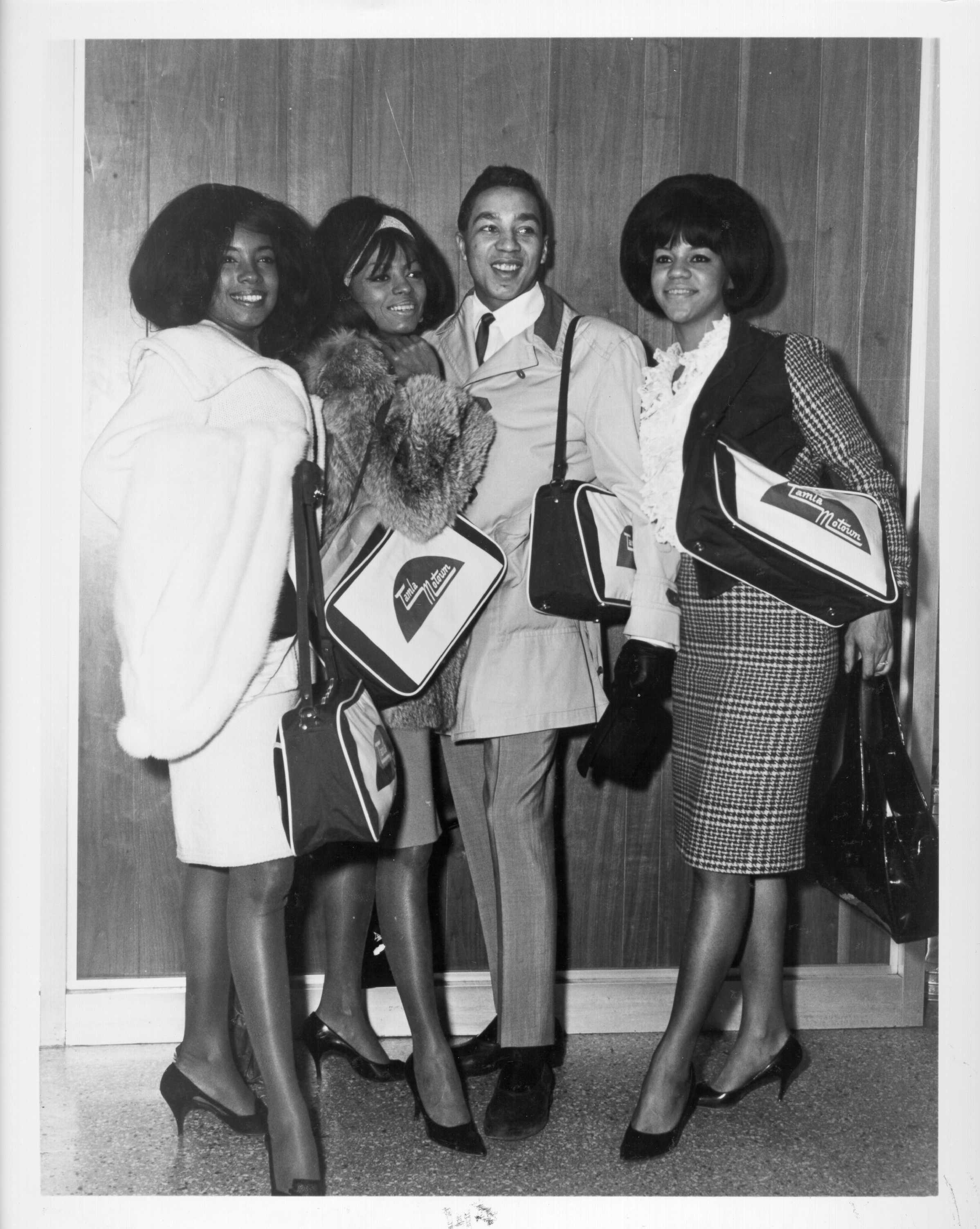 Florence Ballard, Diana Ross, Smokey Robinson, and Mary Wilson pose for a portrait circa 1963 | Source: Getty Images