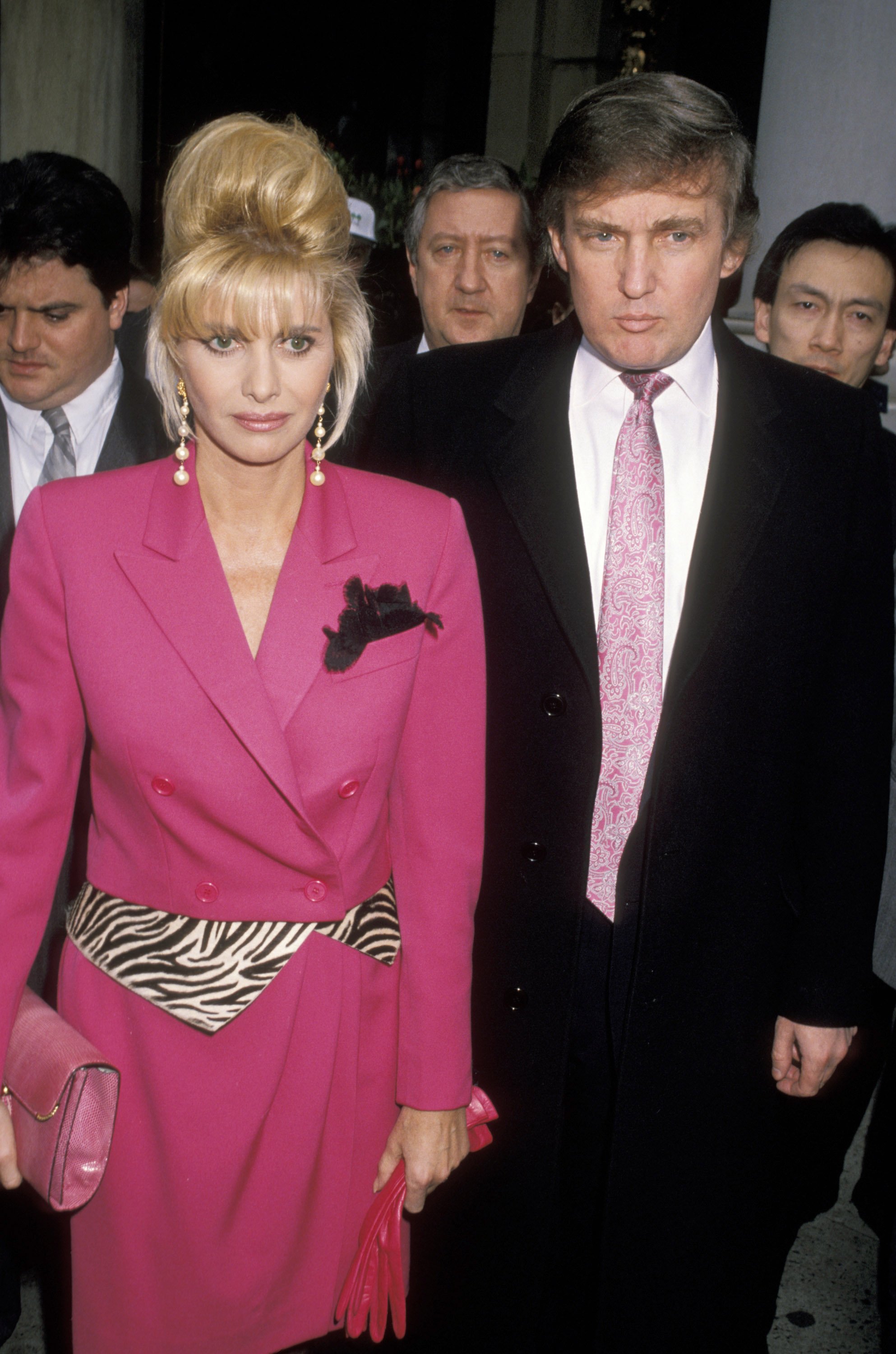 Author Ivana Trump and real estate mogul Donald Trump during Easter Dinner at the Plaza Hotel on April 15, 1990 in New York City, New York. | Source: Getty Images