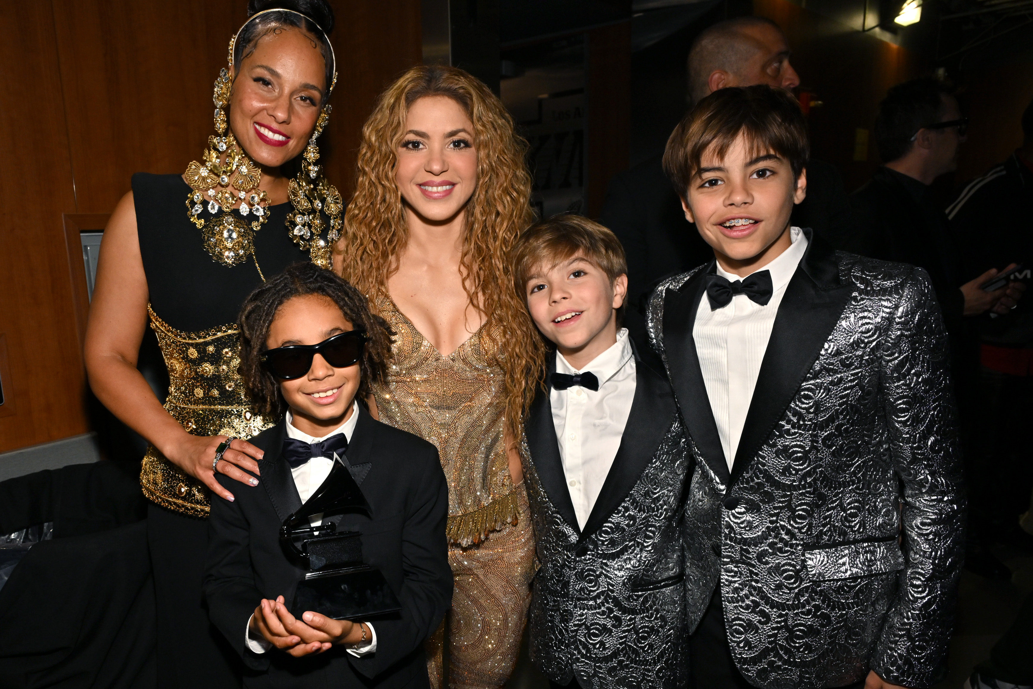 Alicia Keys, Genesis Ali Dean, Shakira, Sasha, and Milan attend the 67th Annual Grammy Awards at Crypto.com Arena on February 2, 2025 | Source: Getty Images