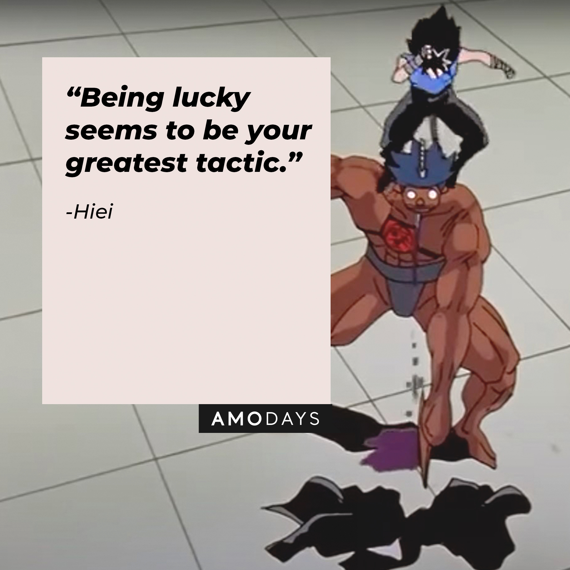 An animation of Jaganshi Hei in a battle with Makintaro with the quote, “Being lucky seems to be your greatest tactic.” | Source: facebook.com/watchyuyuhakusho