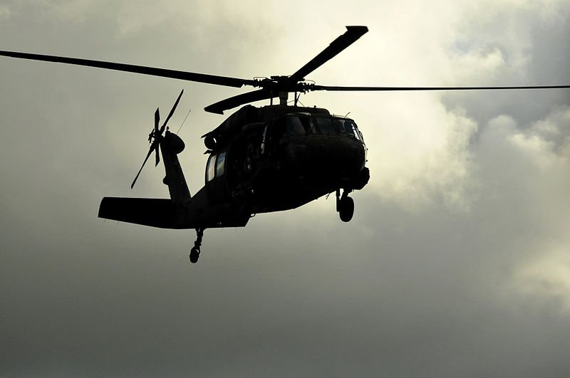 Unmarked black helicopters have been described in conspiracy theories since the 1970s | Source: Wikimedia Commons/Capt. Richard Barker