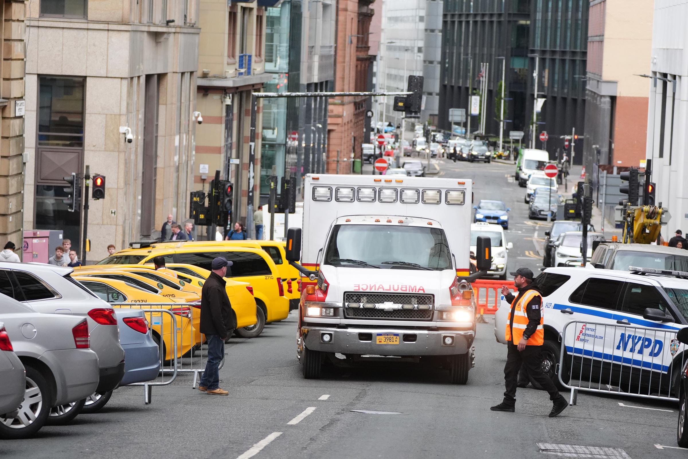 Workers on set as they prepare the area for the filming of the latest movie, "Spider-Man: Brand New Day" in Glasgow on August 1, 2025 | Source: Getty Images