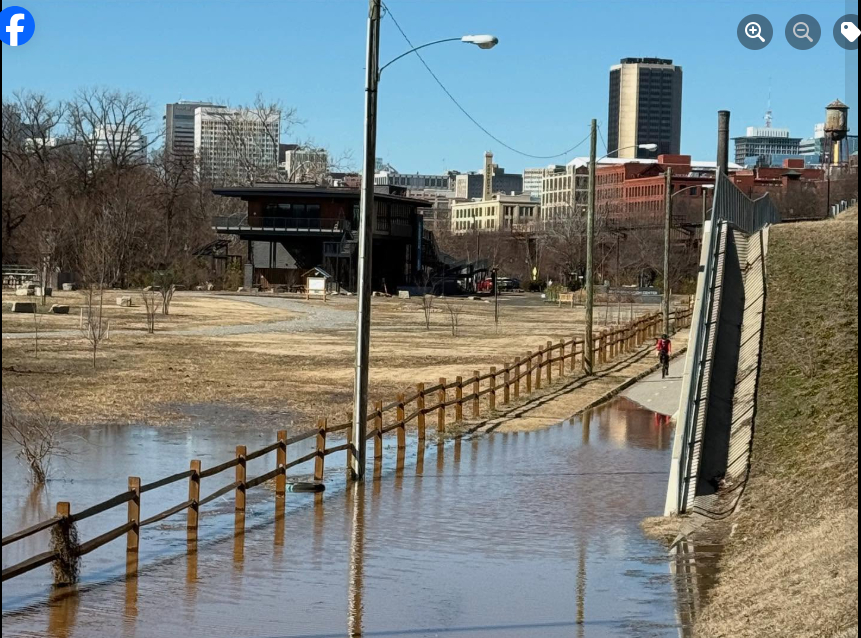 The aftermath of flooding in Virginia. | Source: Facebook/Virginia Capital Trail Foundation